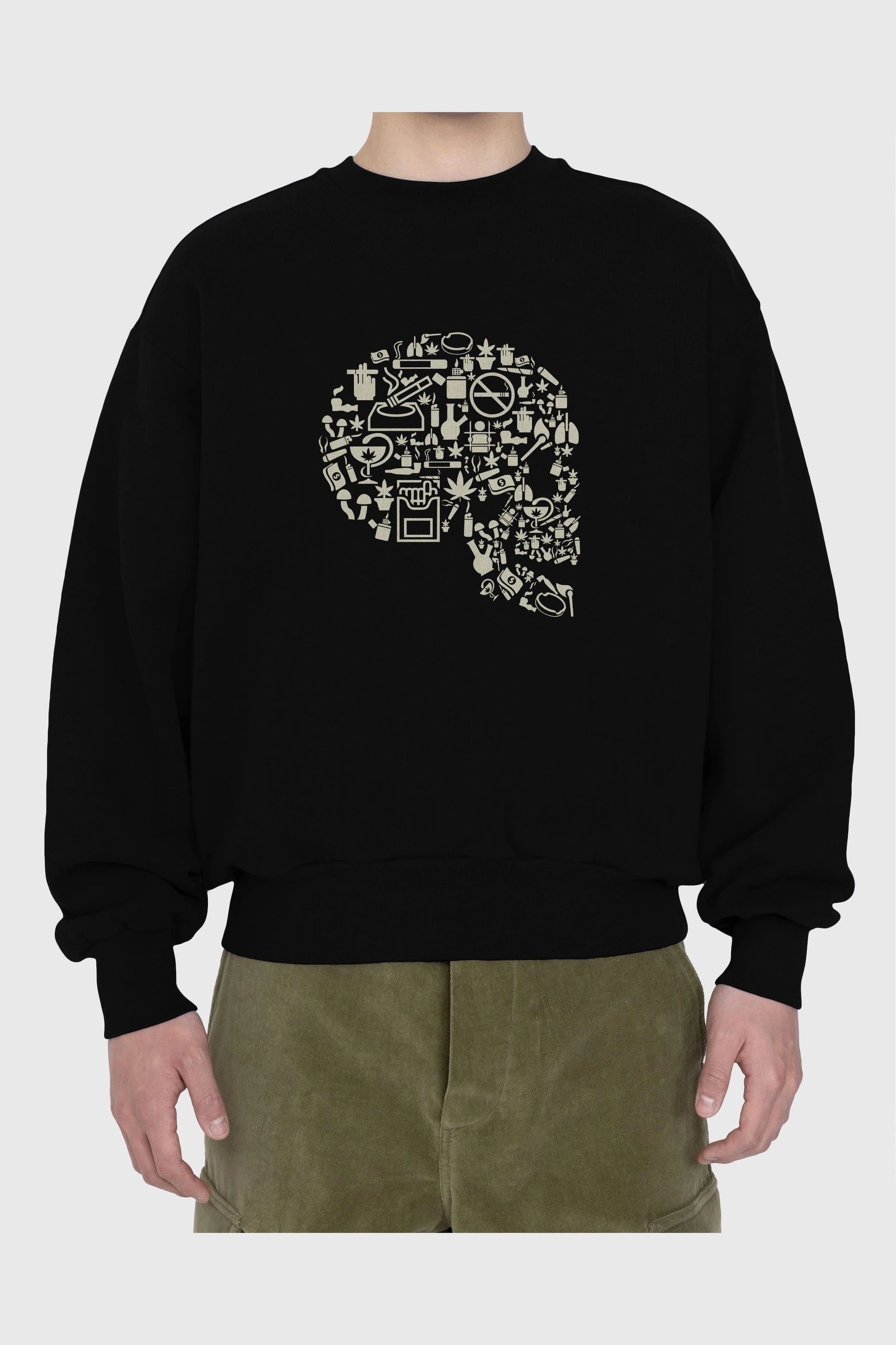 Smoking Kills Ön Baskılı Oversize Sweatshirt Erkek Kadın Unisex