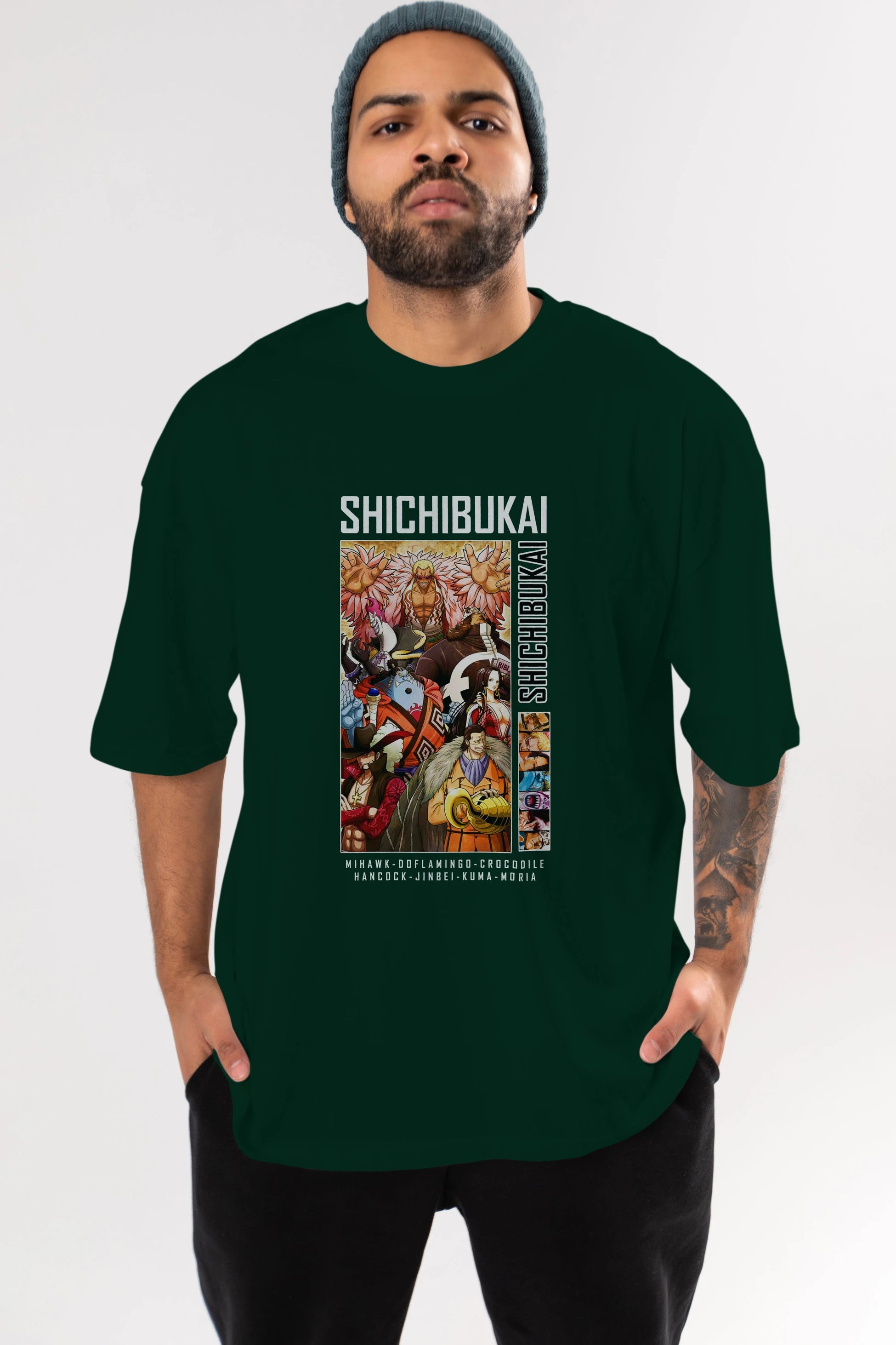 Shichibukai Anime Ön Baskılı Oversize t-shirt Erkek Kadın Unisex