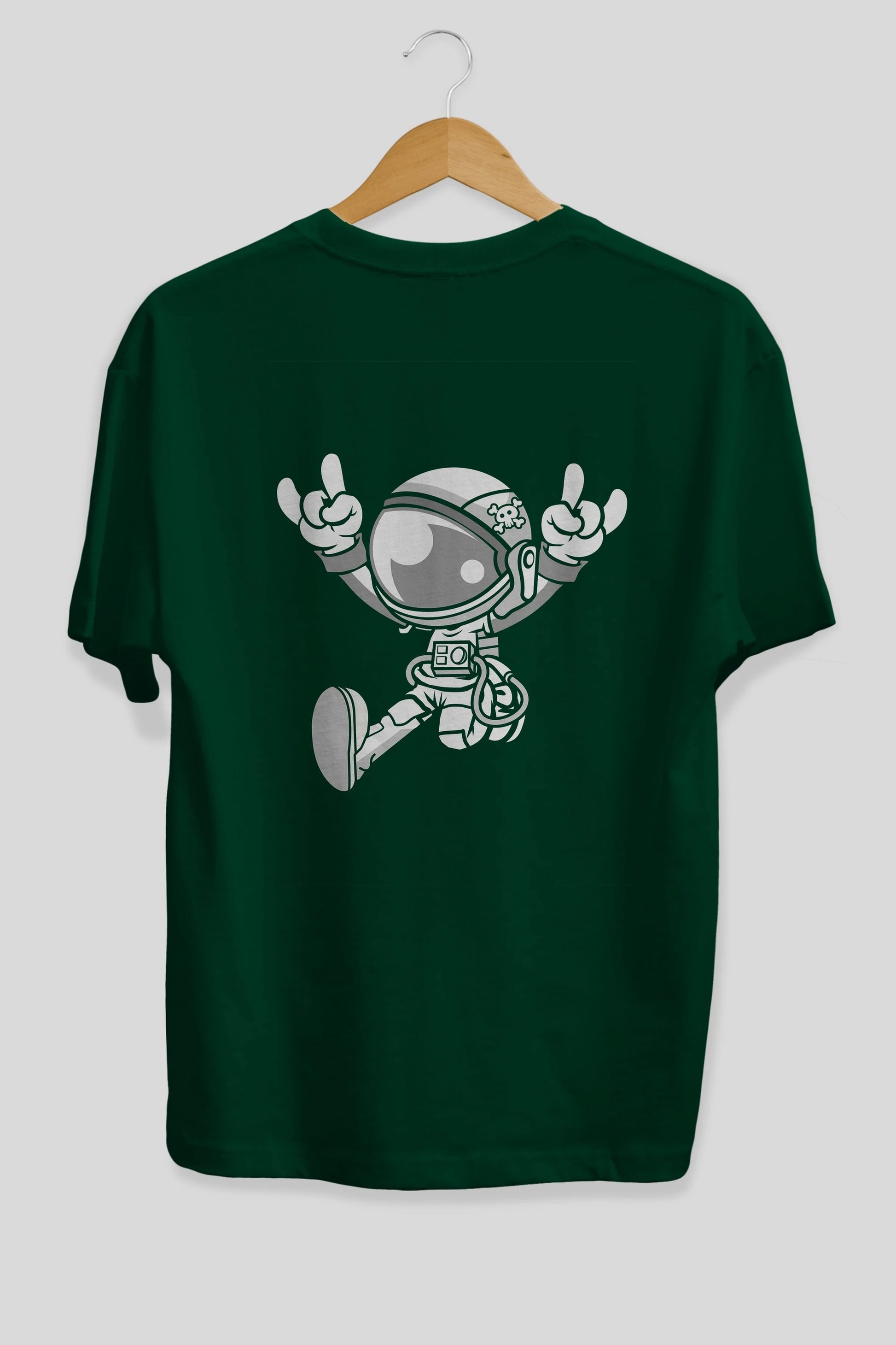 Astronaut Metal Arka Baskılı Oversize t-shirt Erkek Kadın Unisex %100 Pamuk tişort