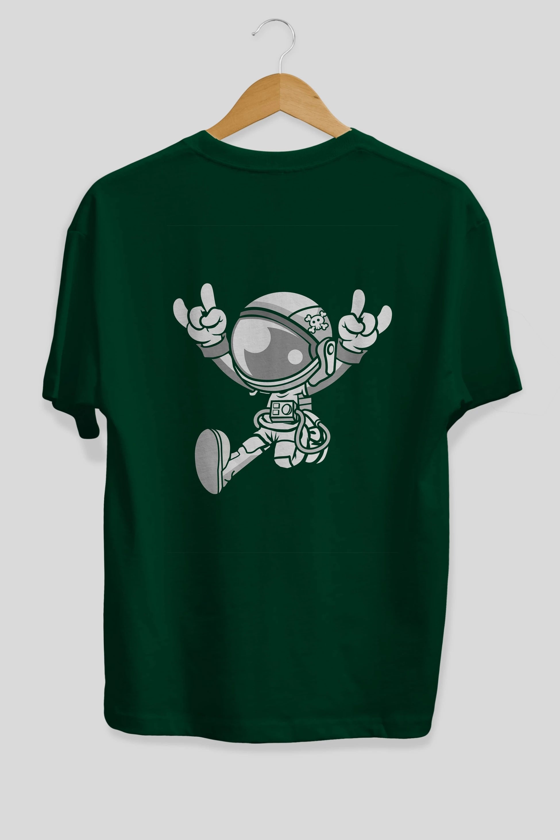Astronaut Metal Arka Baskılı Oversize t-shirt Erkek Kadın Unisex %100 Pamuk tişort