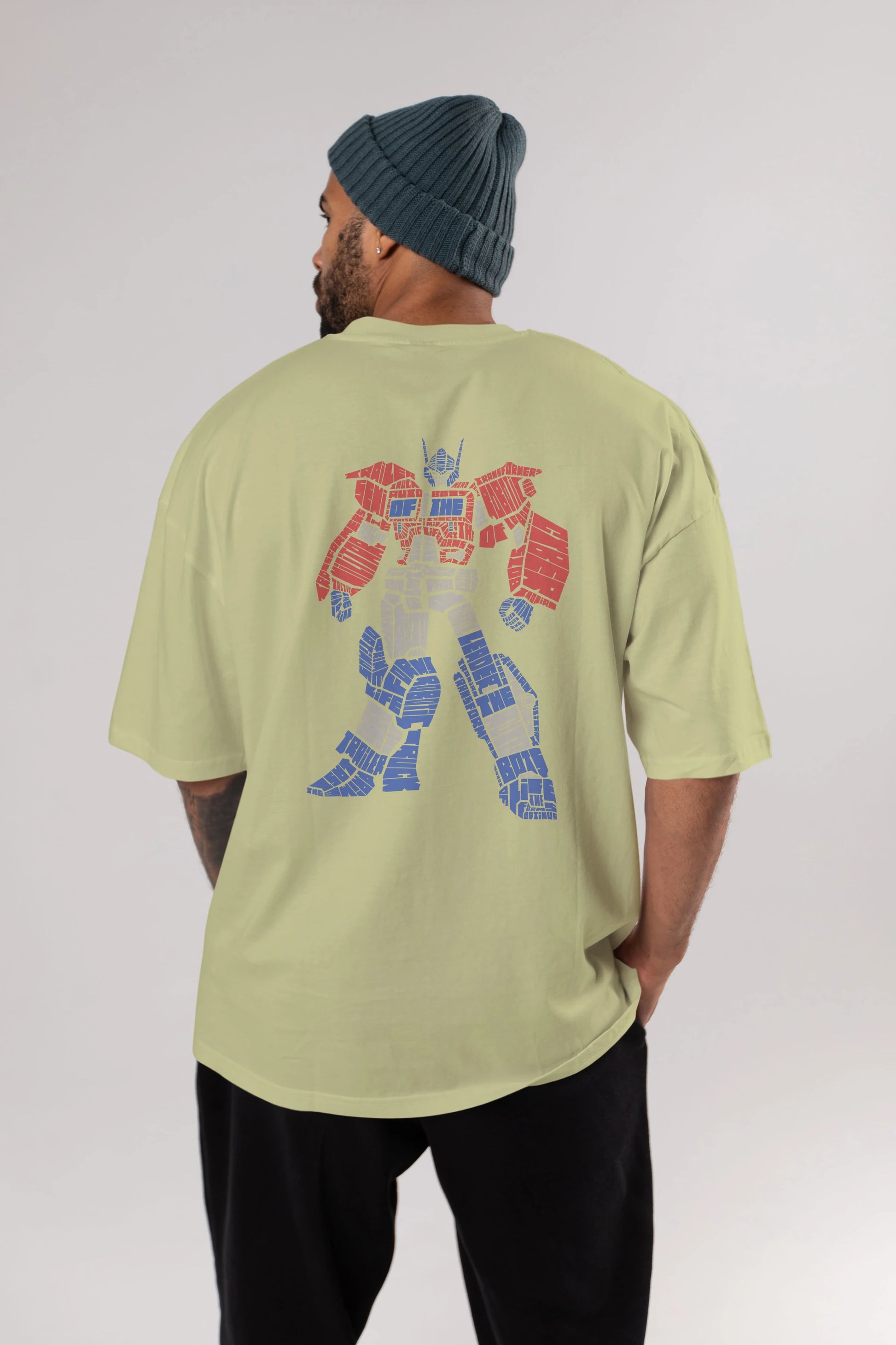 Optimus Prime Arka Baskılı Oversize t-shirt %100 pamuk Erkek Kadın Unisex