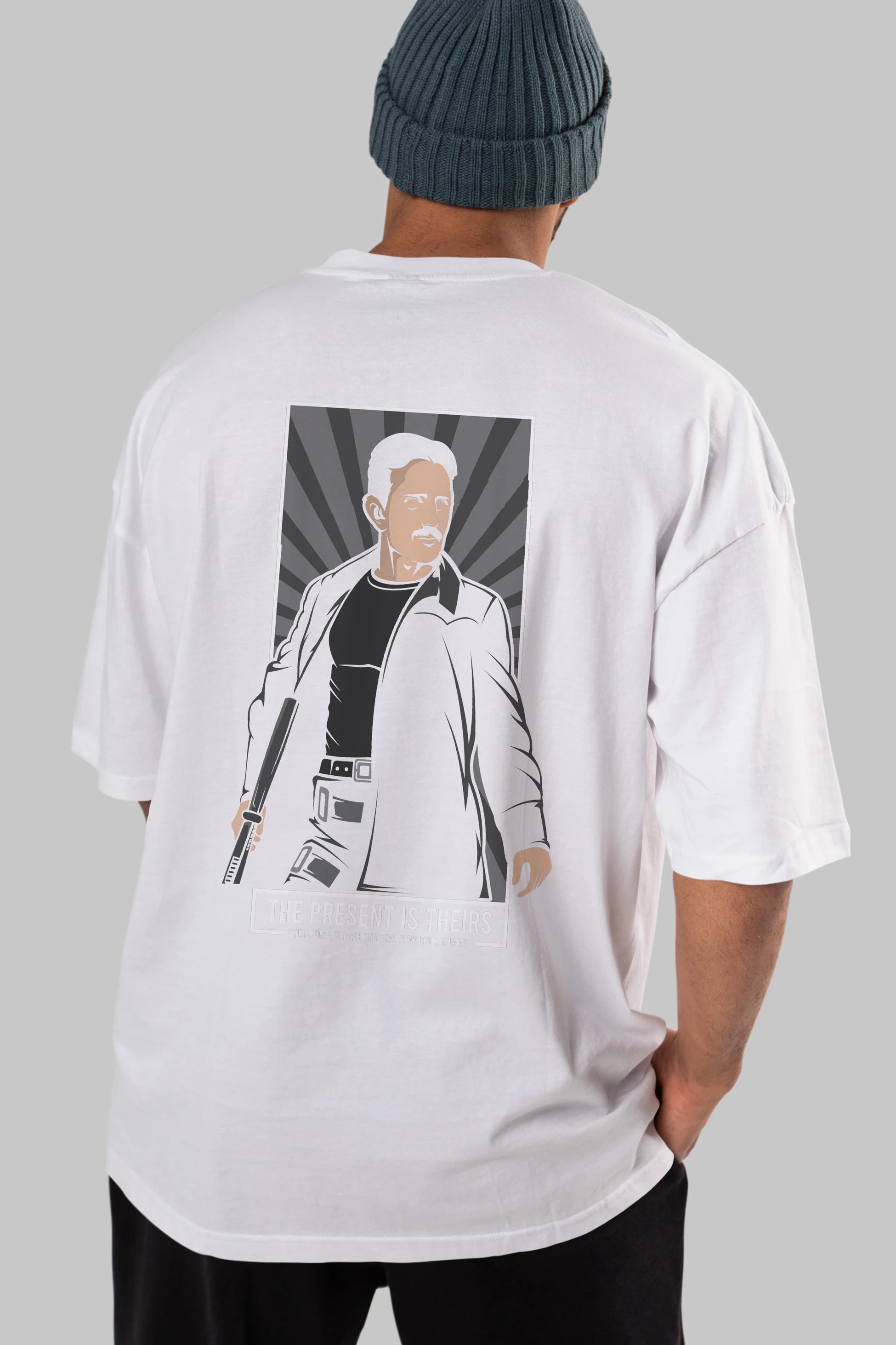 Tesla Matrix Arka Baskılı Oversize t-shirt Erkek Kadın Unisex %100 Pamuk tişort