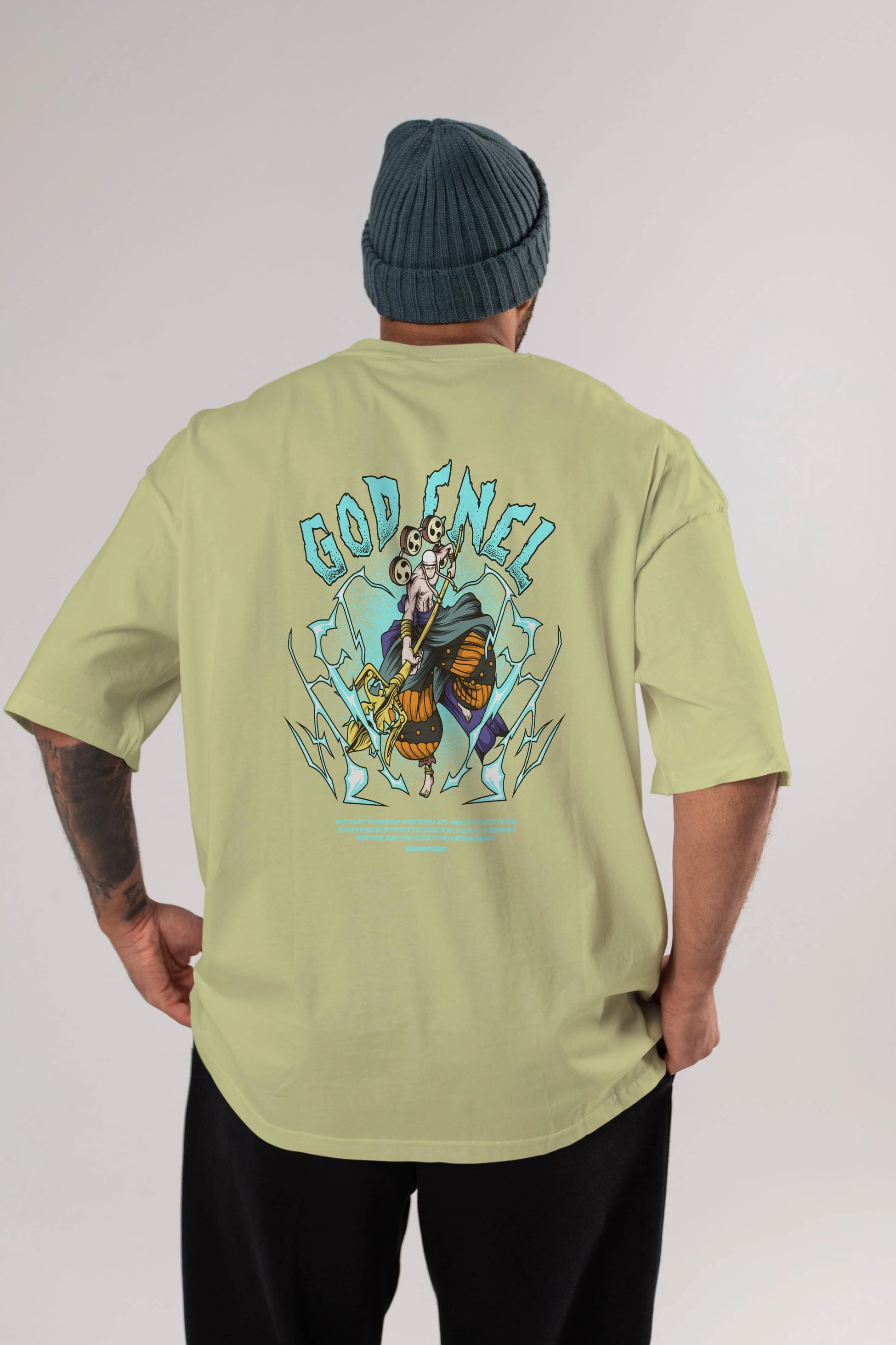 Eneru Anime Arka Baskılı Oversize t-shirt Erkek Kadın Unisex