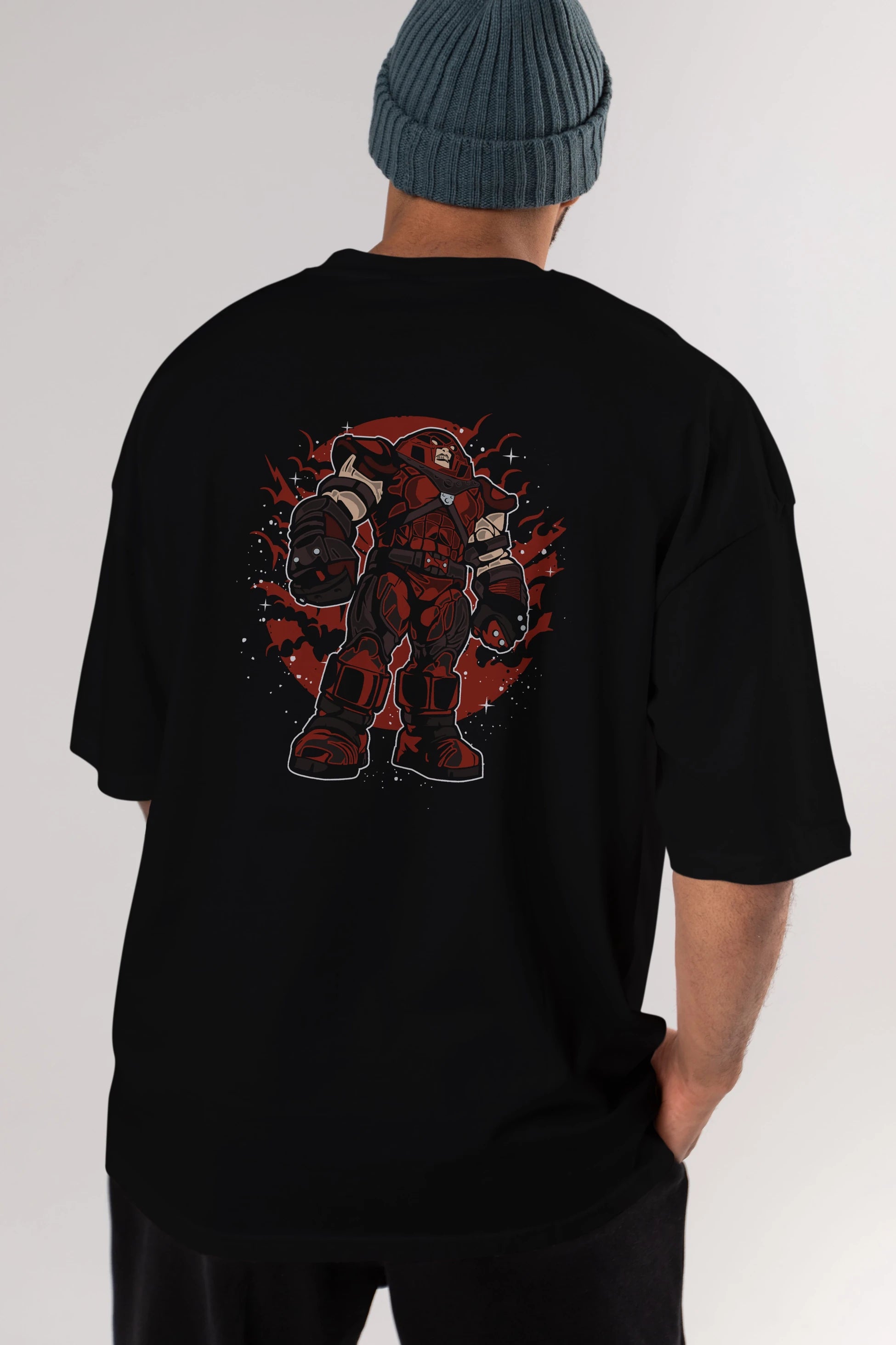 JUGERNAUT Arka Baskılı Oversize t-shirt Erkek Kadın Unisex %100 Pamuk