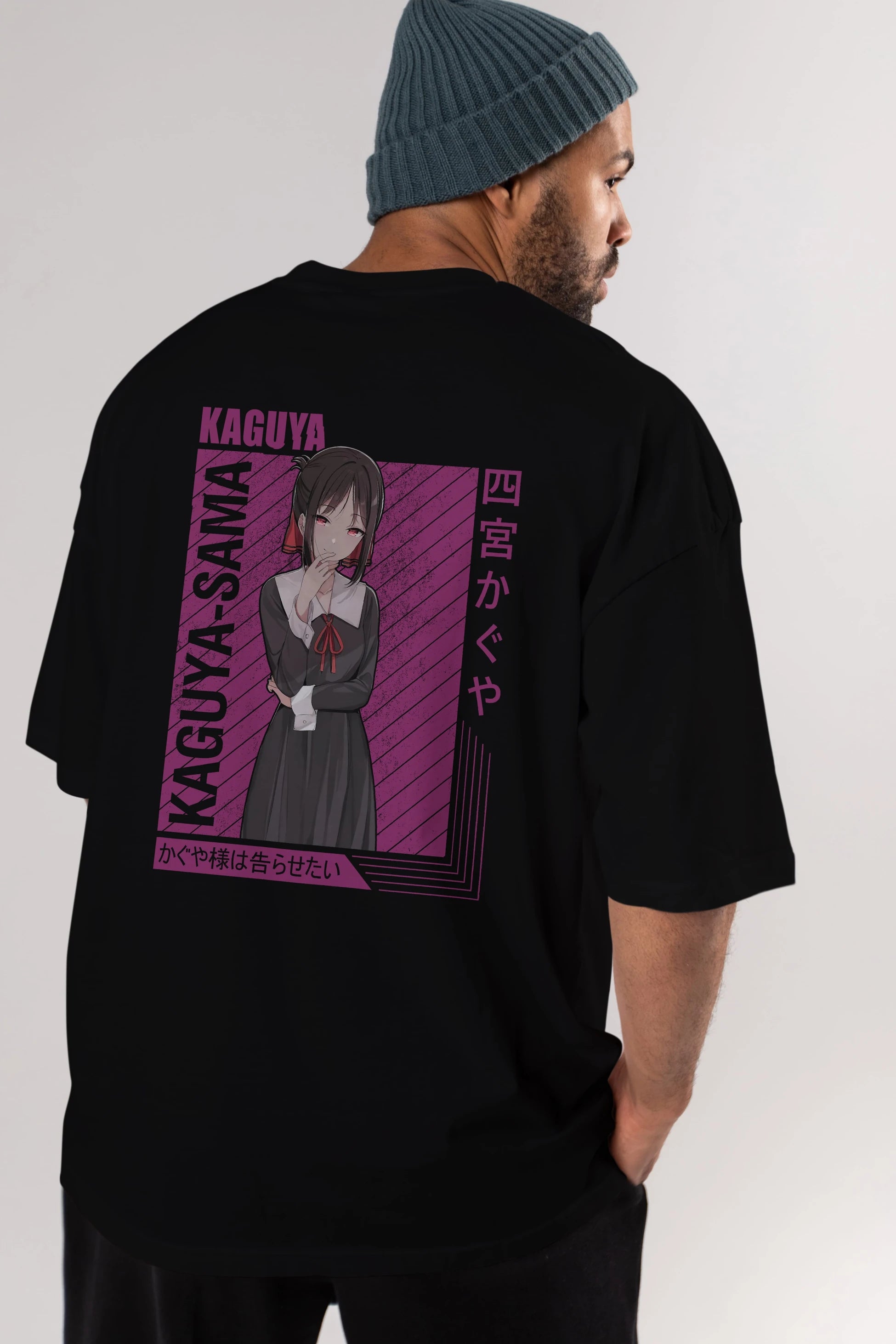 Kaguya Shinomiya 4 1 Anime Arka Baskılı Oversize t-shirt Erkek Kadın Unisex