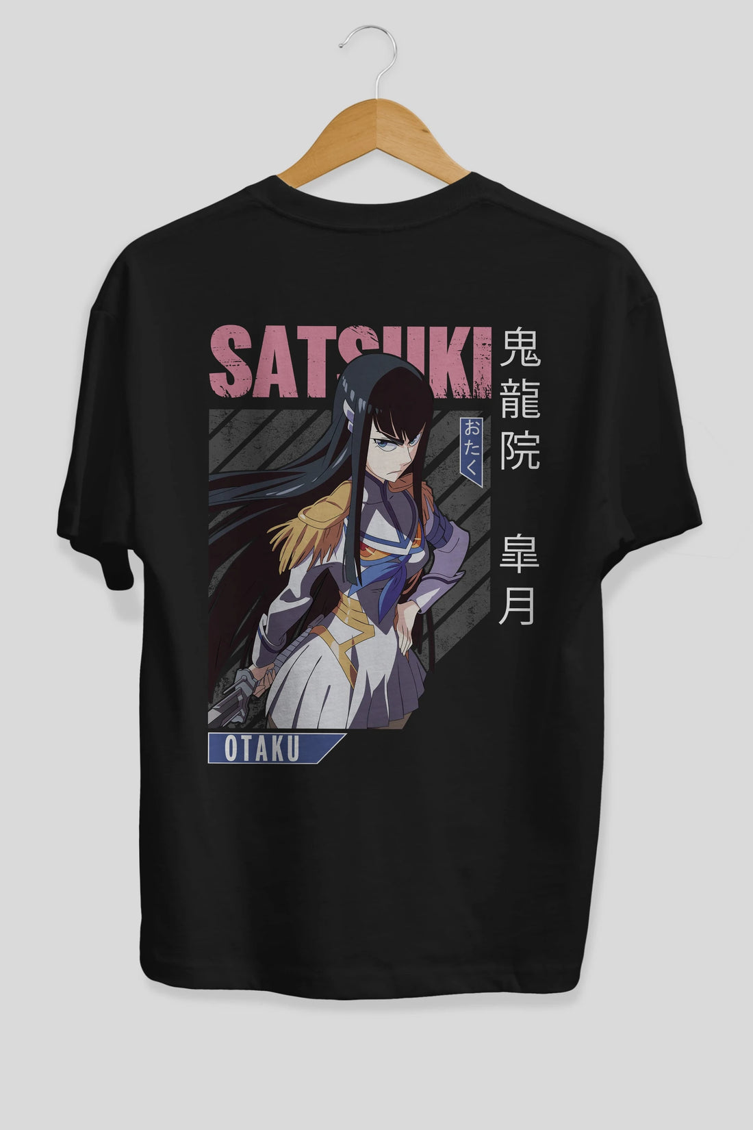 Satsuki Kiryuuin 8 Anime Arka Baskılı Oversize t-shirt Erkek Kadın Unisex