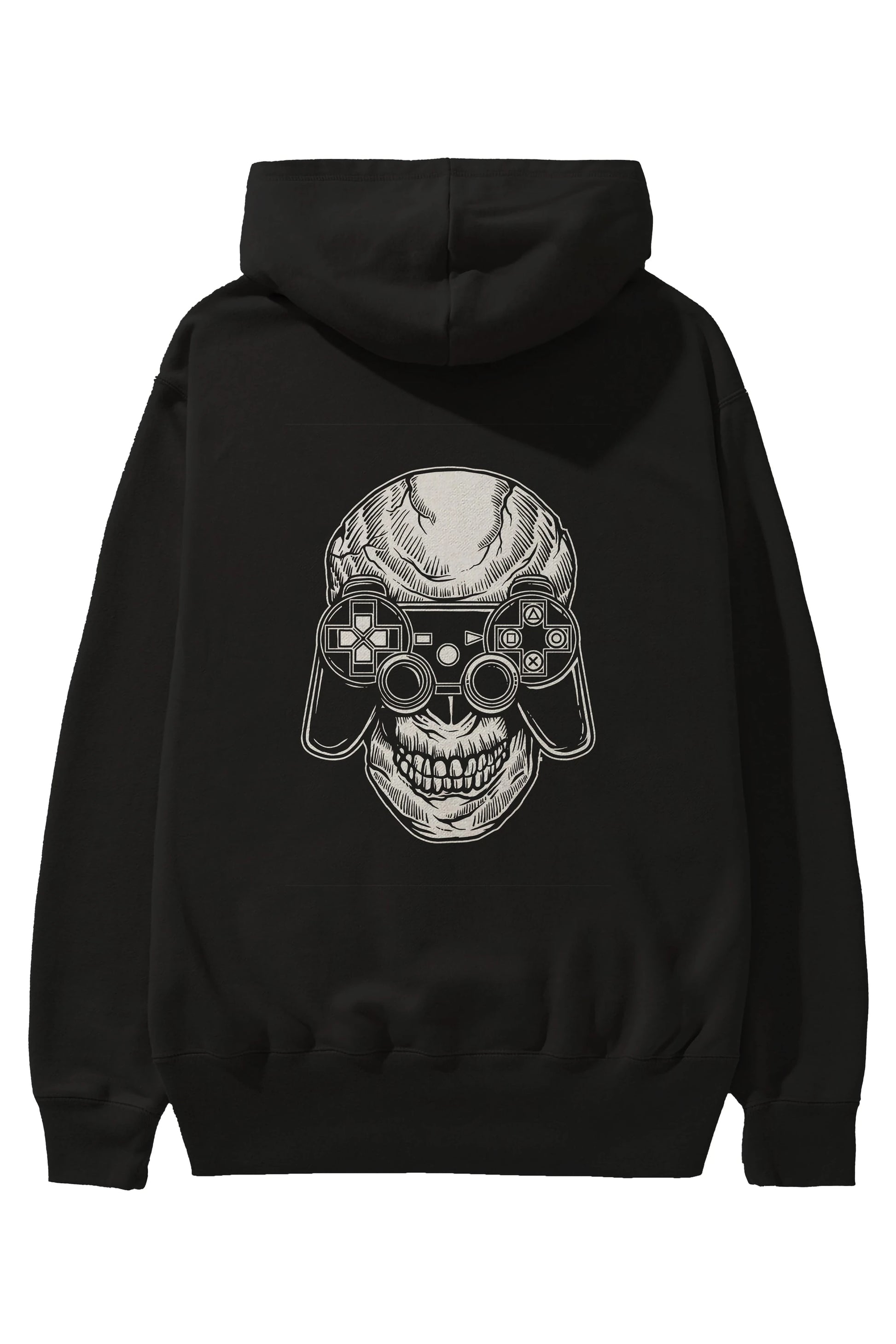 Skull Gamers Arka Baskılı Hoodie Oversize Kapüşonlu Sweatshirt Erkek Kadın Unisex
