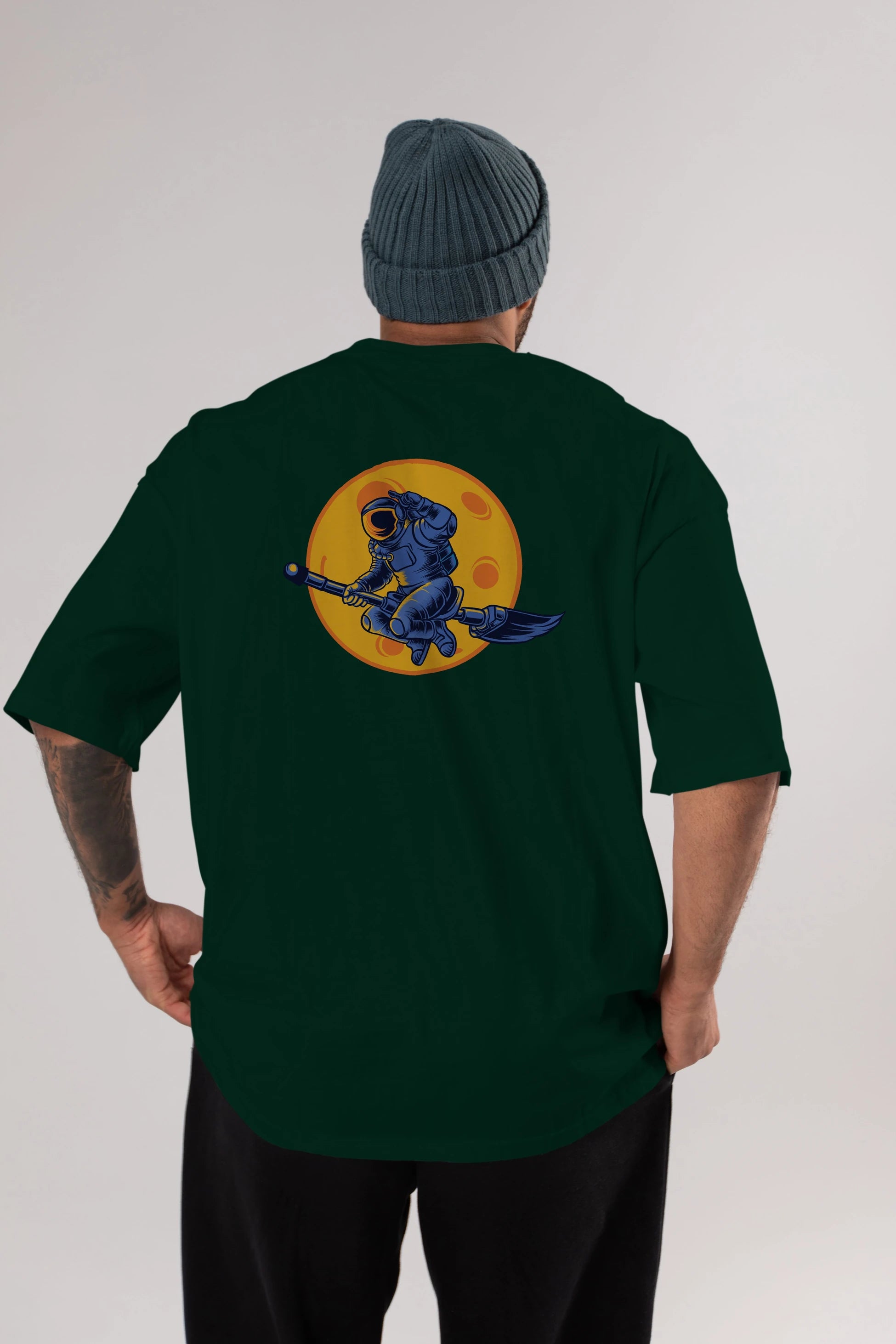 Space Witch Arka Baskılı Oversize t-shirt Erkek Kadın Unisex