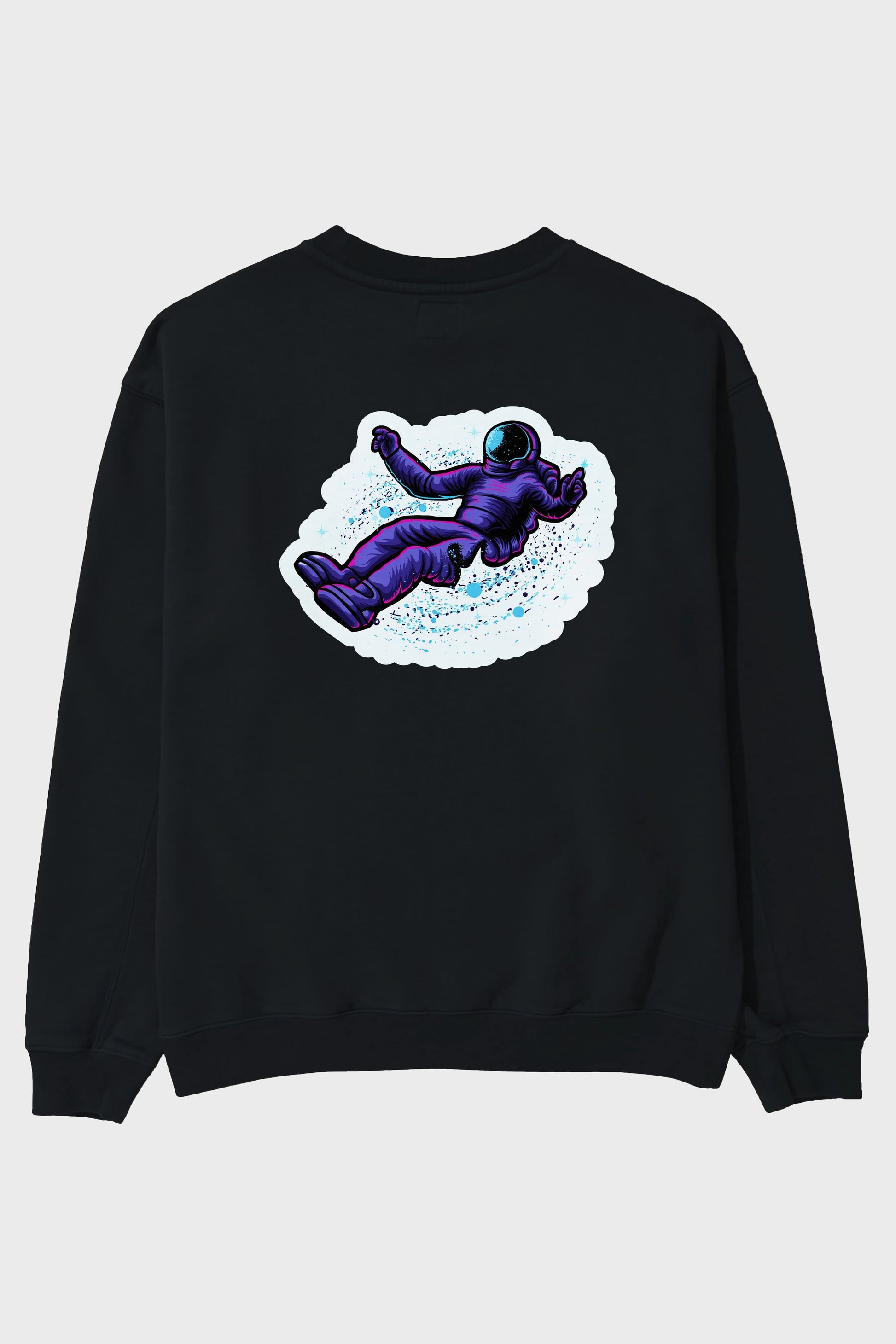 Having fun in outer space sticker Arka Baskılı Oversize Sweatshirt Erkek Kadın Unisex