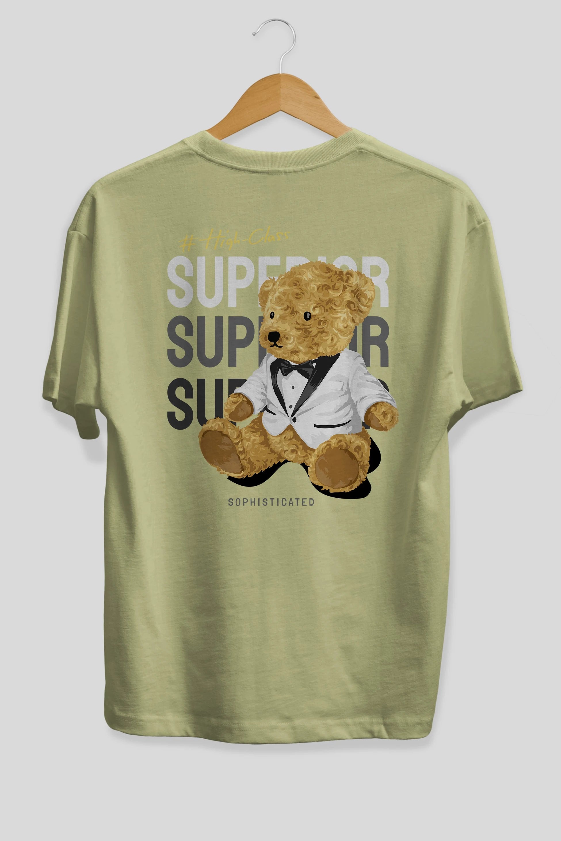 Teddy Bear Superior Arka Baskılı Oversize t-shirt Erkek Kadın Unisex %100 Pamuk