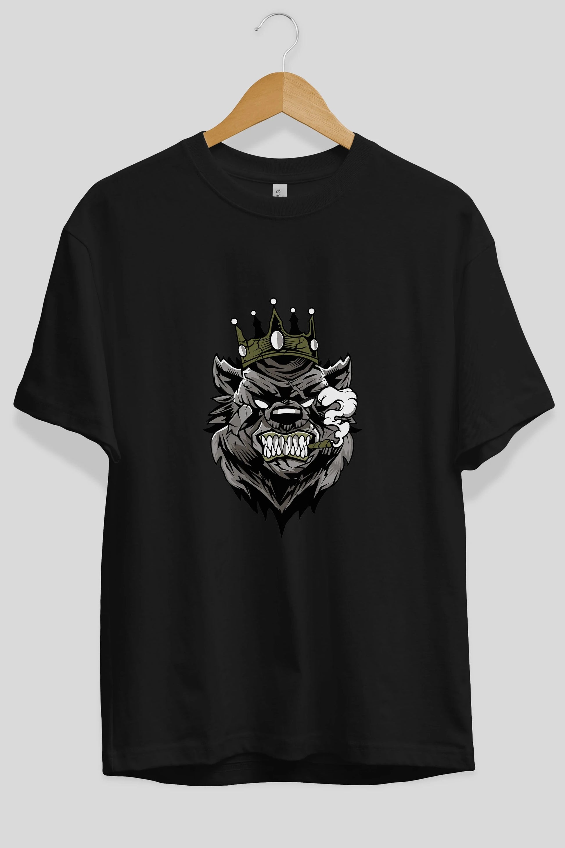Bear King Ön Baskılı Oversize t-shirt Erkek Kadın Unisex %100 Pamuk tişort