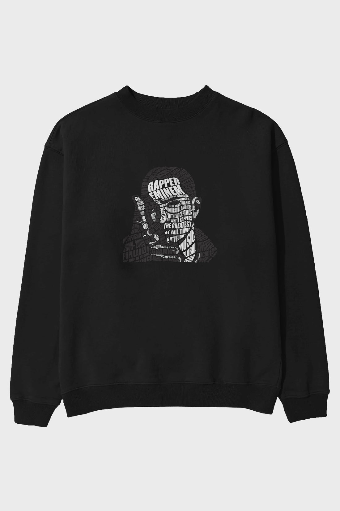 Eminem Calligram Ön Baskılı Oversize Sweatshirt Erkek Kadın Unisex