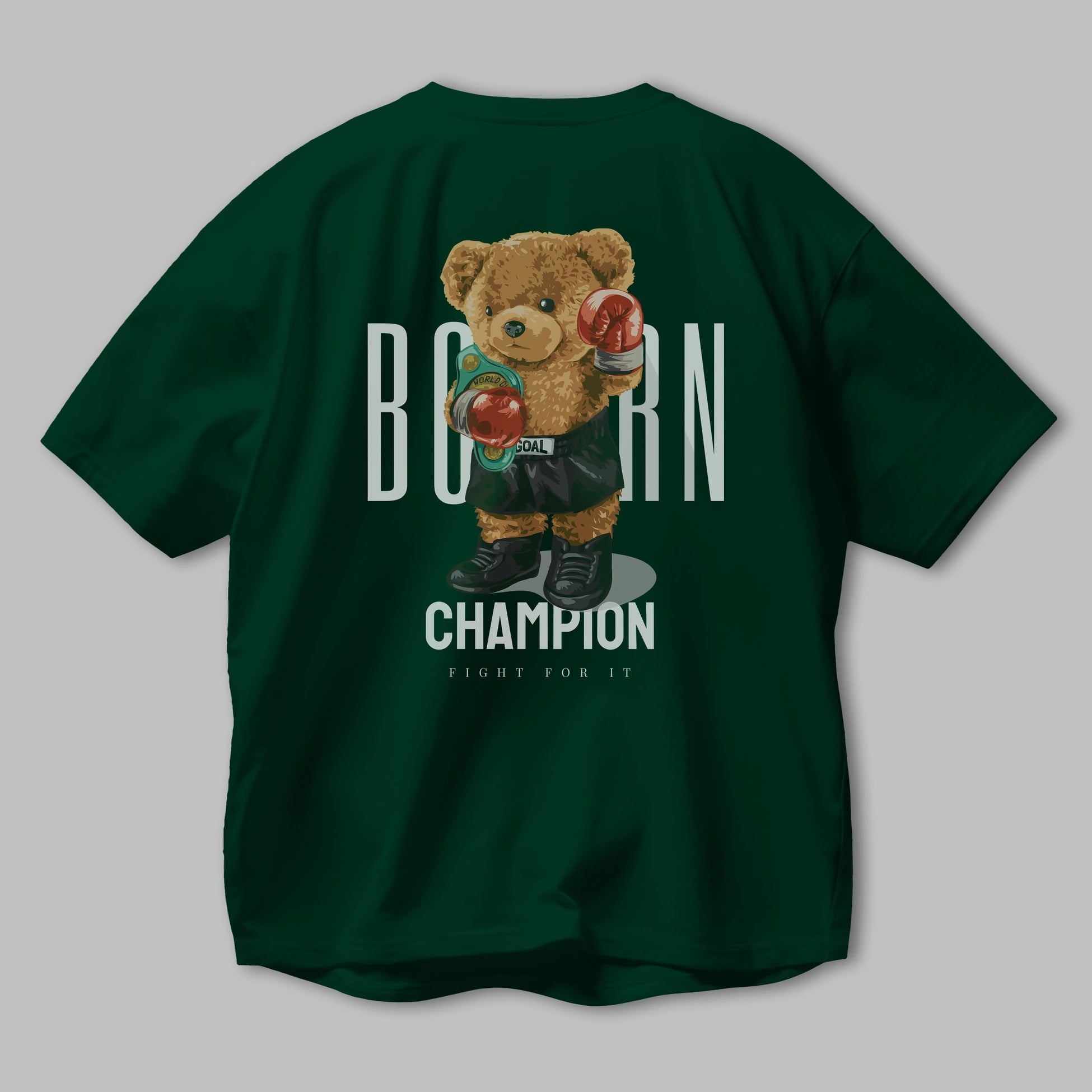 Teddy Bear Champion Arka Baskılı Oversize t-shirt Erkek Kadın Unisex %100 Pamuk