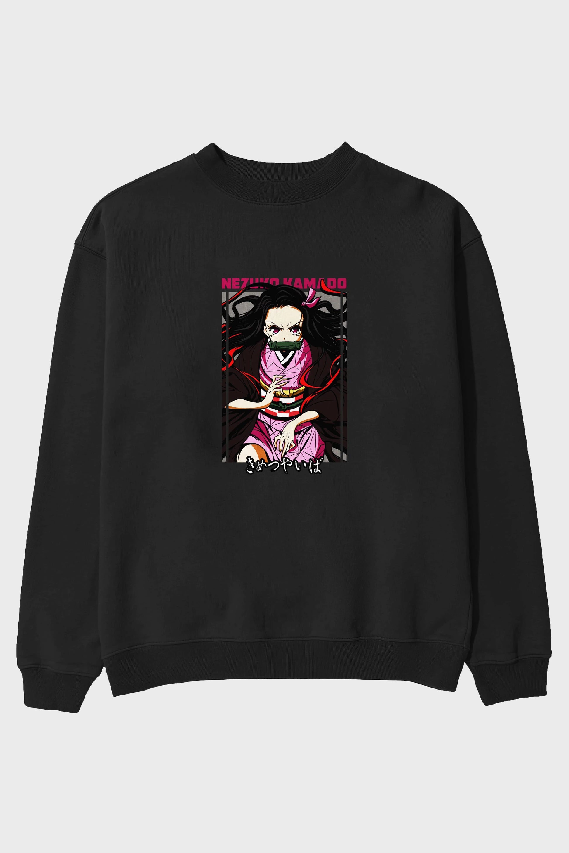 Nezuko Kamado 1 Anime Ön Baskılı Oversize Sweatshirt Erkek Kadın Unisex