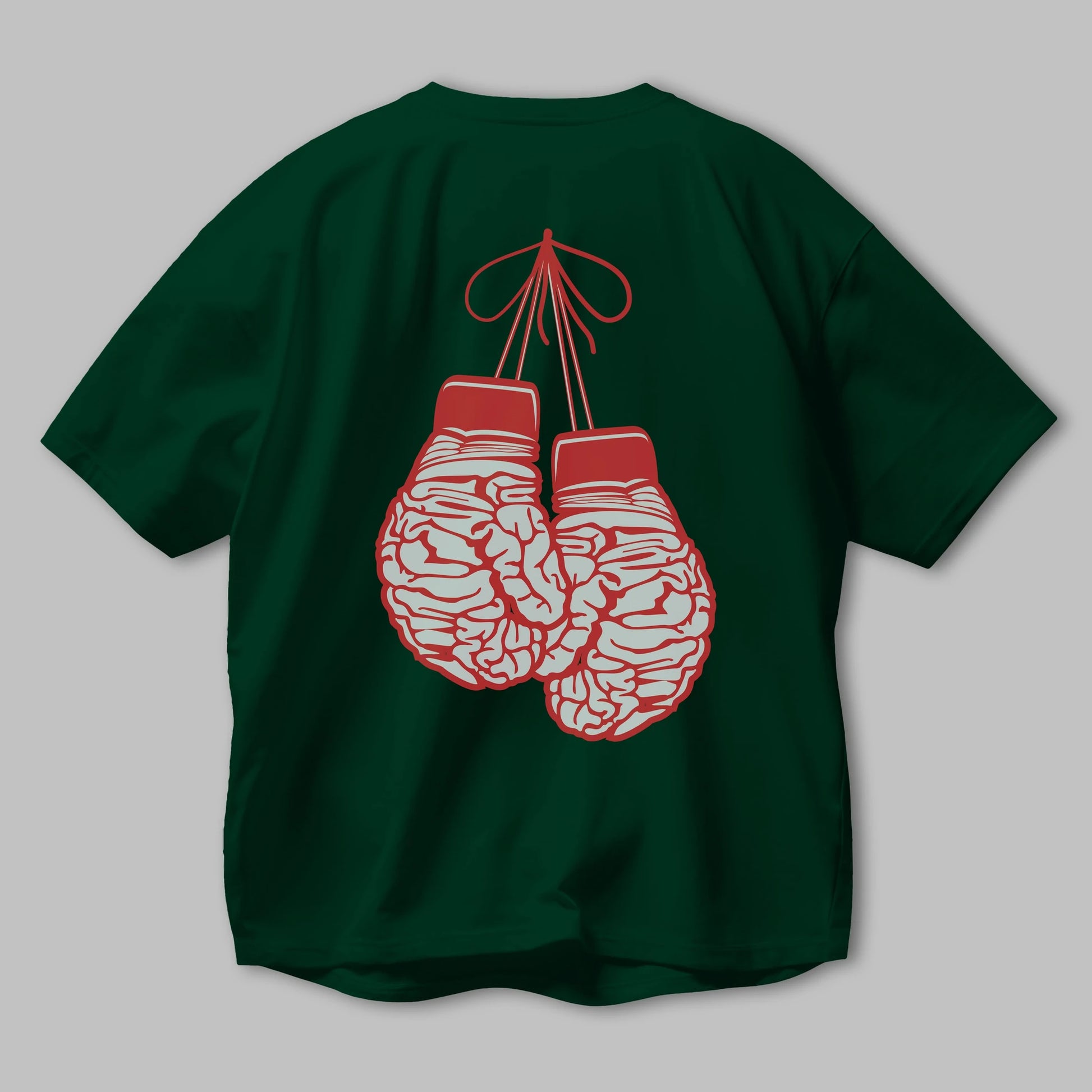 Brain Gloves Arka Baskılı Oversize t-shirt %100 pamuk Erkek Kadın Unisex