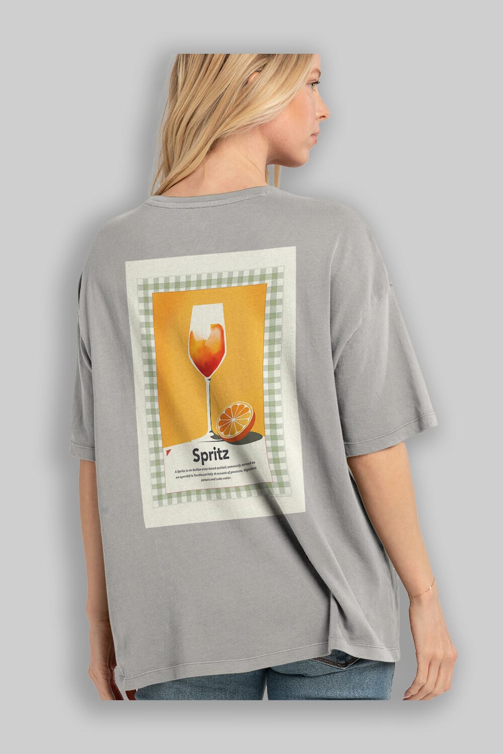 Aperol Spritz 5 Arka Baskılı Oversize t-shirt Erkek Kadın Unisex %100 Pamuk Bisiklet Yaka tişort