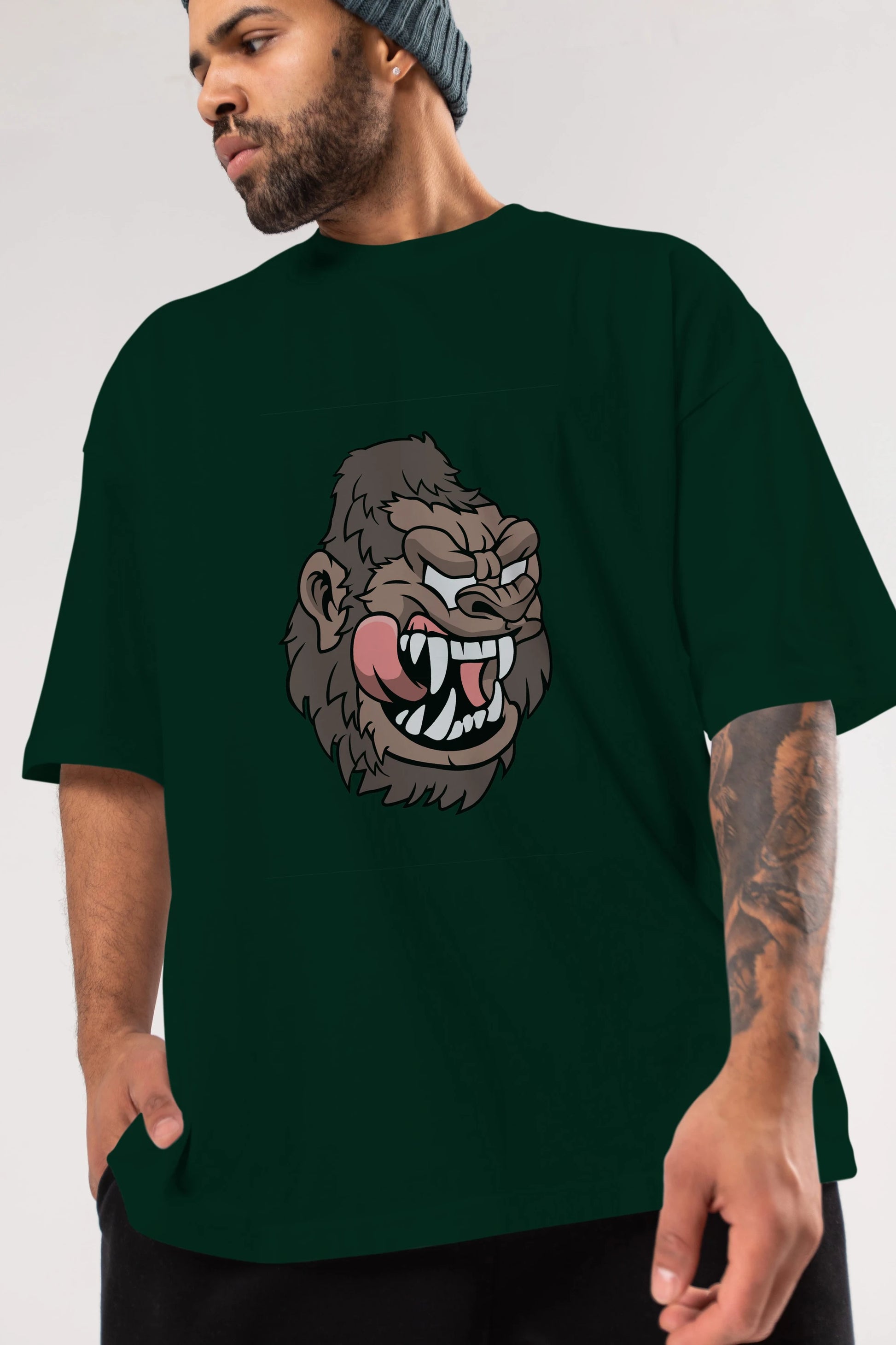Big Gorilla Ön Baskılı Oversize t-shirt Erkek Kadın Unisex %100 Pamuk tişort