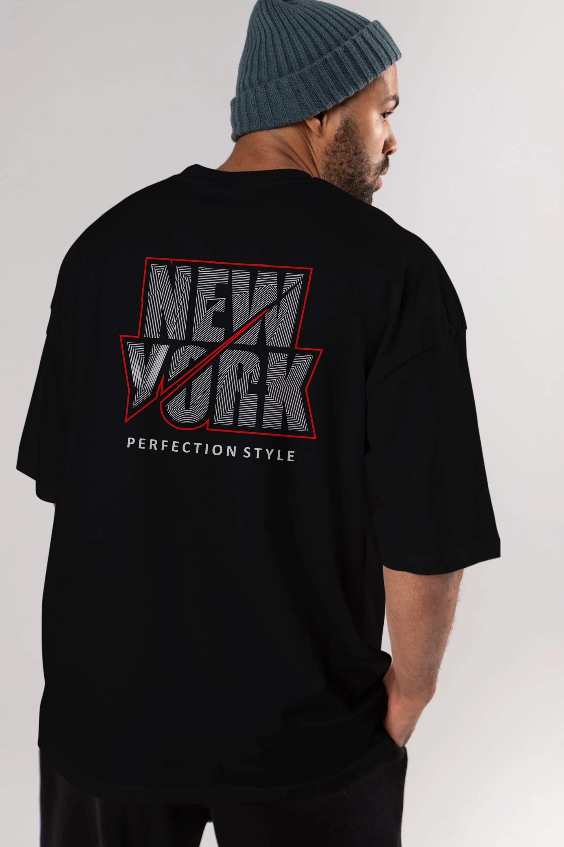 New York Perfection Style Arka Baskılı Oversize t-shirt Erkek Kadın Unisex