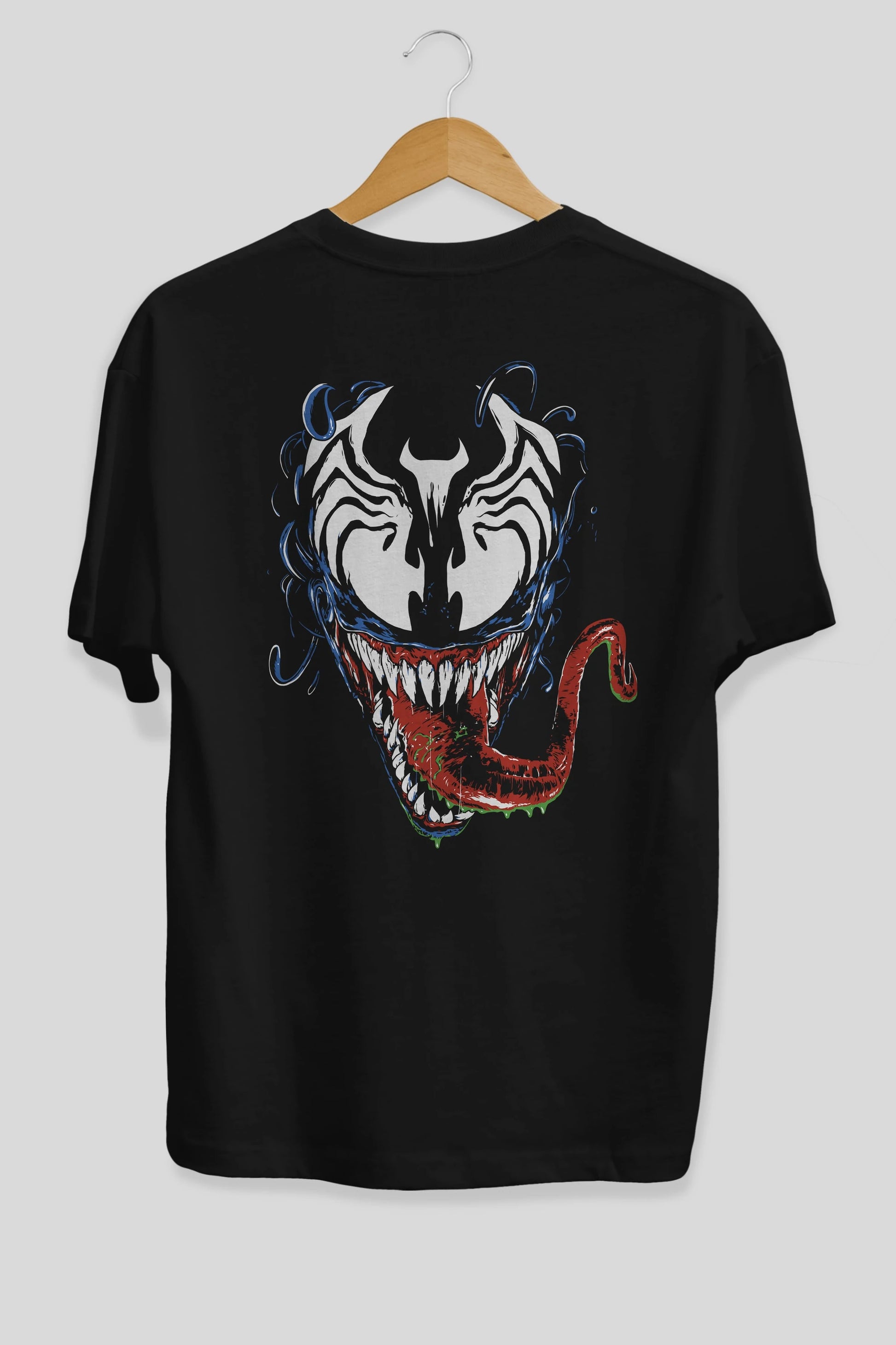 Venom (2) Arka Baskılı Oversize t-shirt Erkek Kadın Unisex %100 Pamuk Bisiklet Yaka tişort