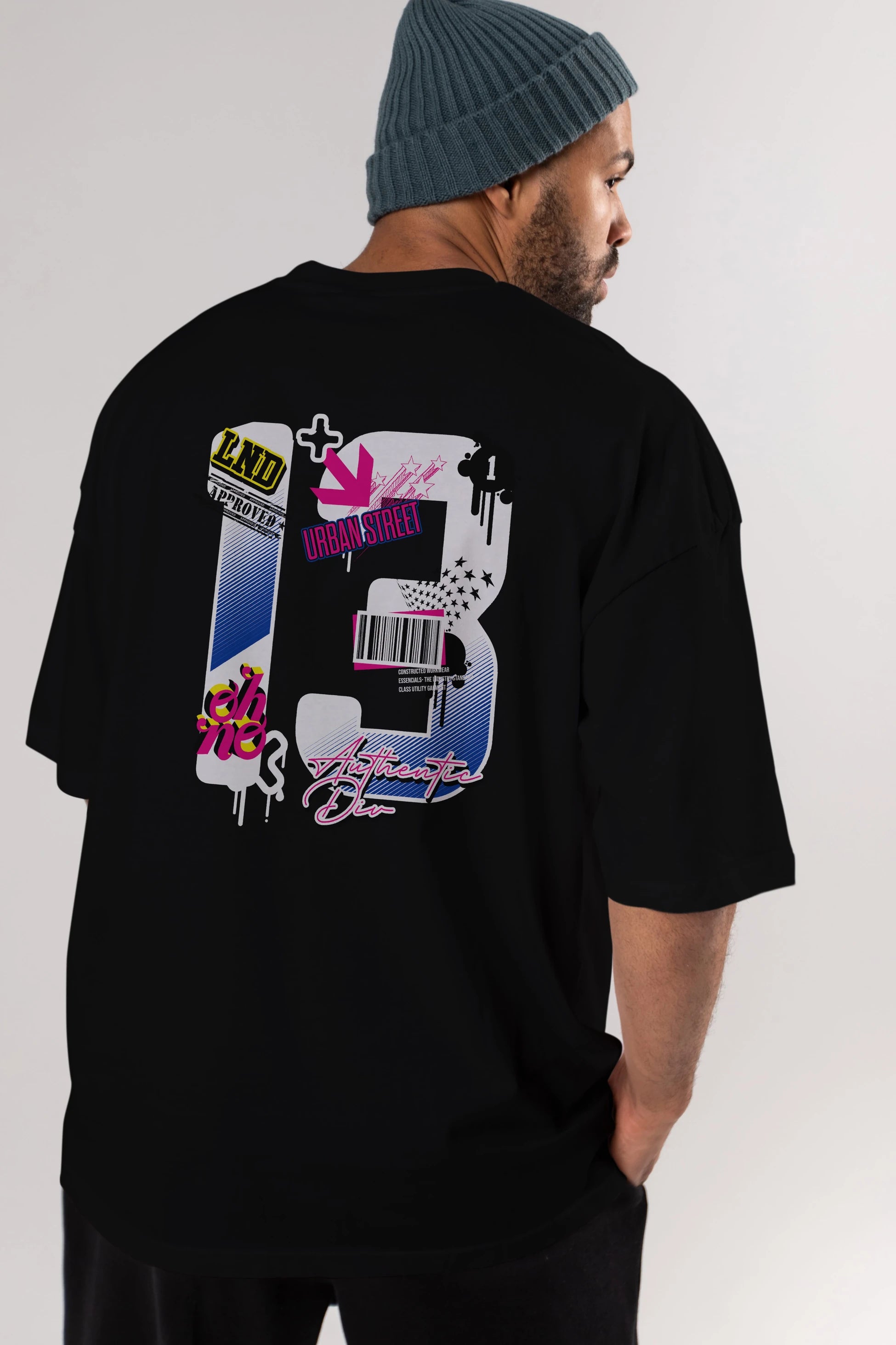 Urban Street 13 Arka Baskılı Oversize t-shirt Erkek Kadın Unisex