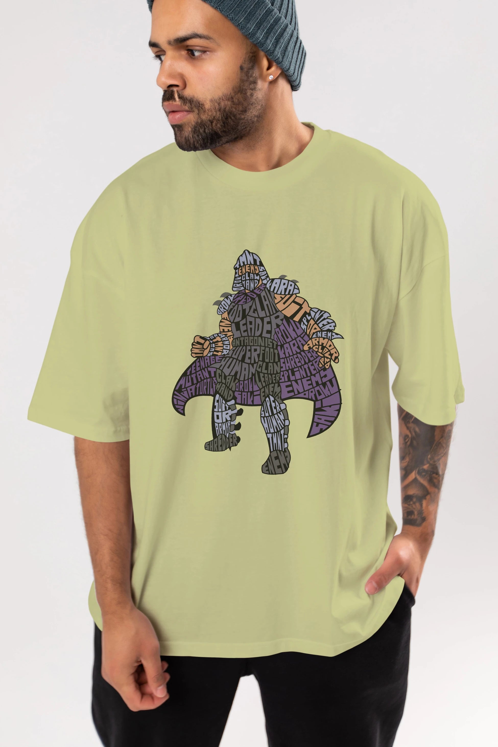 Foot Clan Leader Ön Baskılı Oversize t-shirt %100 pamuk Erkek Kadın Unisex