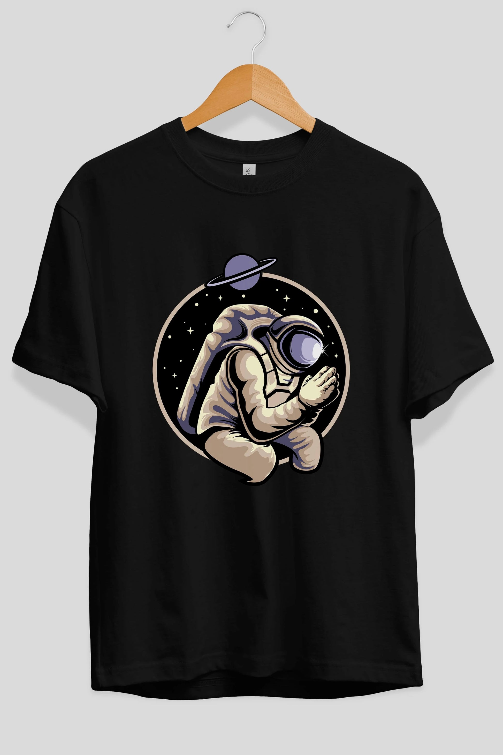 Astronaut Praying Ön Baskılı Oversize t-shirt Erkek Kadın Unisex