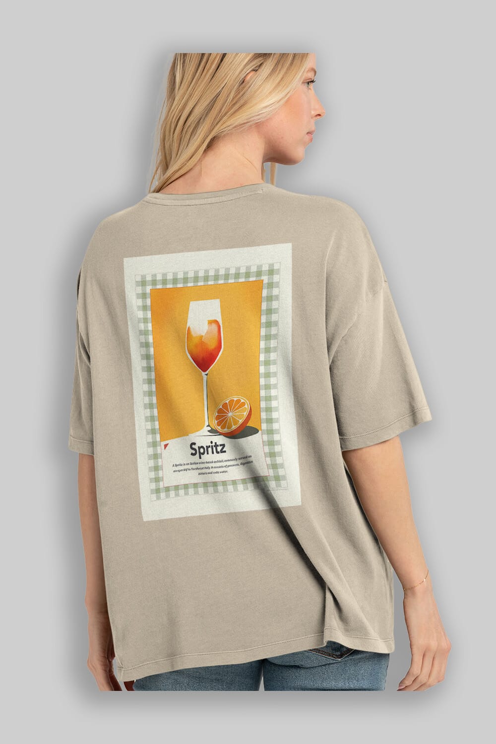 Aperol Spritz 5 Arka Baskılı Oversize t-shirt Erkek Kadın Unisex %100 Pamuk Bisiklet Yaka tişort