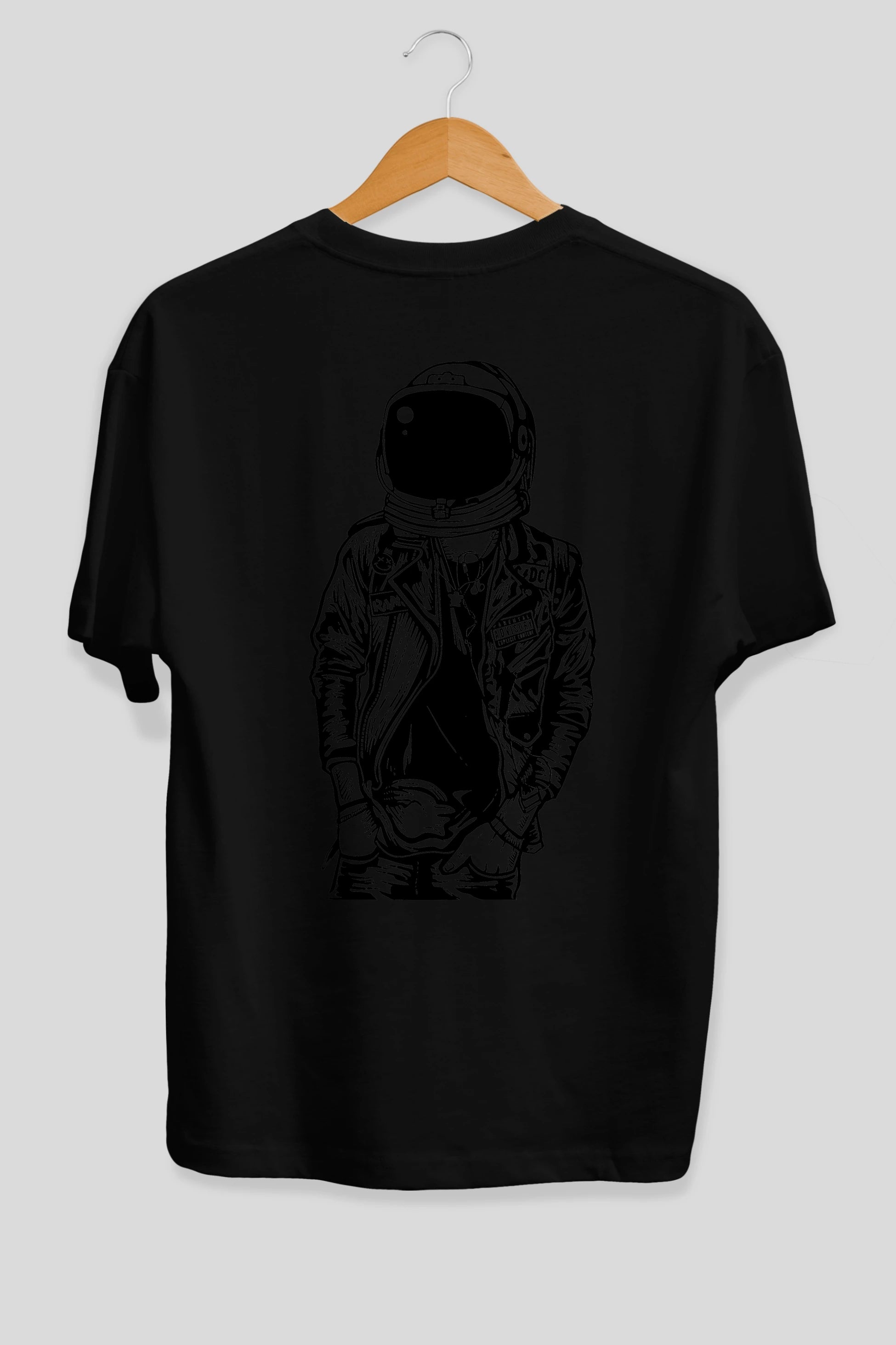 Astronaut Punkster Arka Baskılı Oversize t-shirt Erkek Kadın Unisex %100 Pamuk