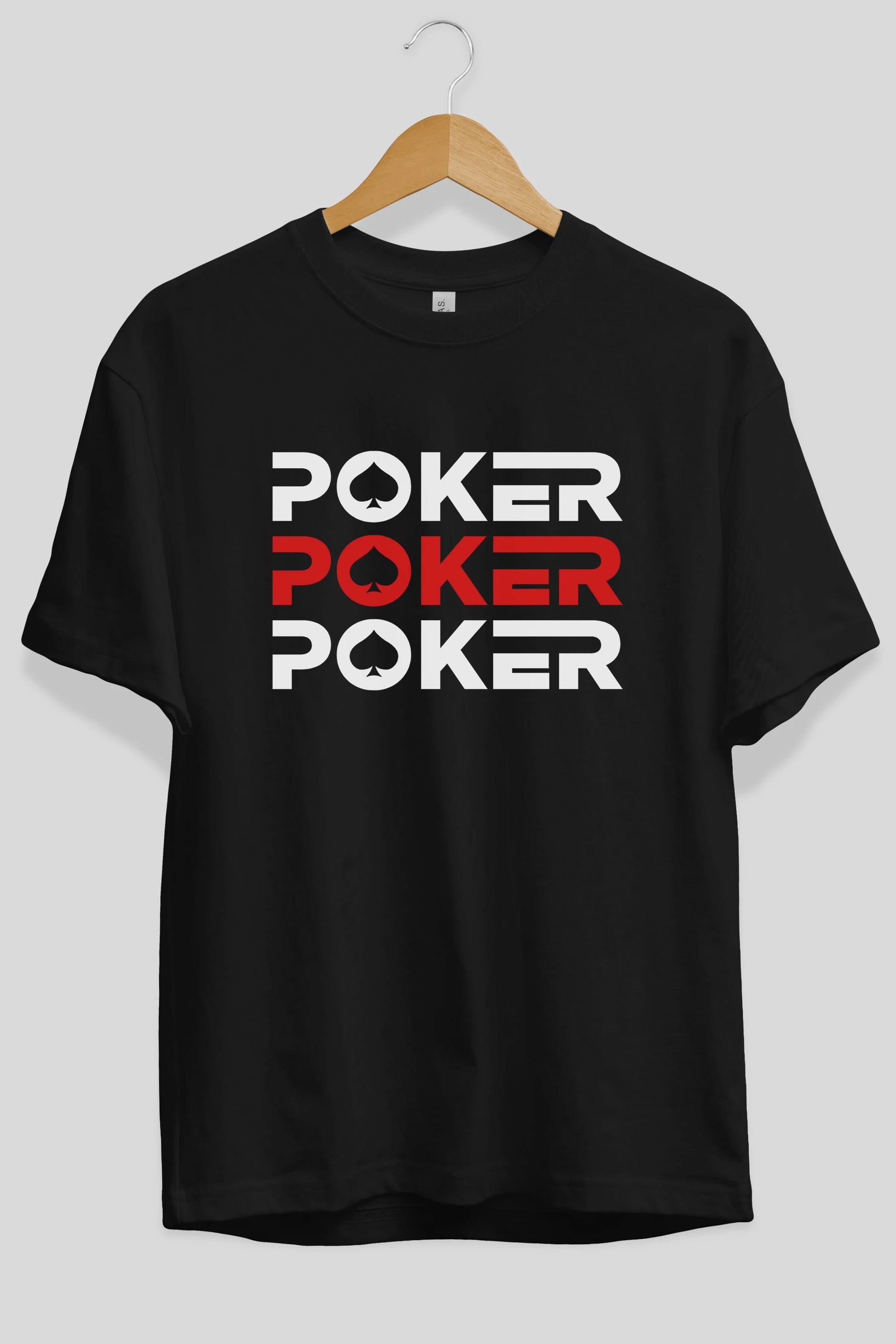 Poker Ön Baskılı Oversize t-shirt Erkek Kadın Unisex