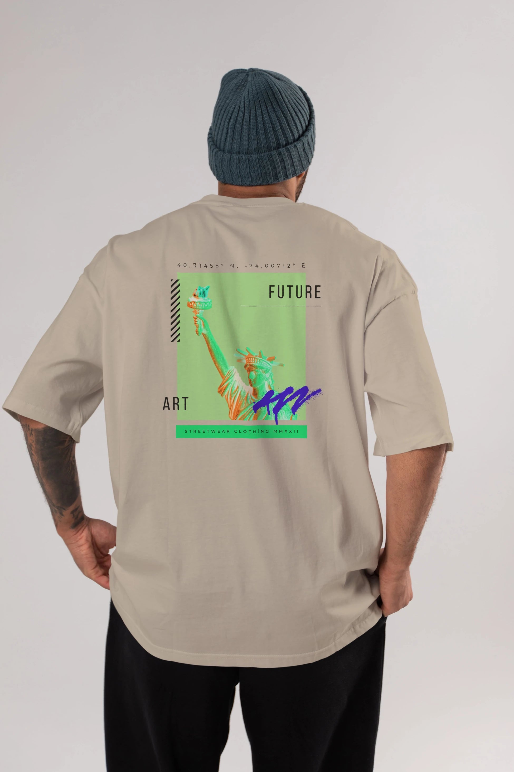 Future Streetwear Arka Baskılı Oversize t-shirt Erkek Kadın Unisex
