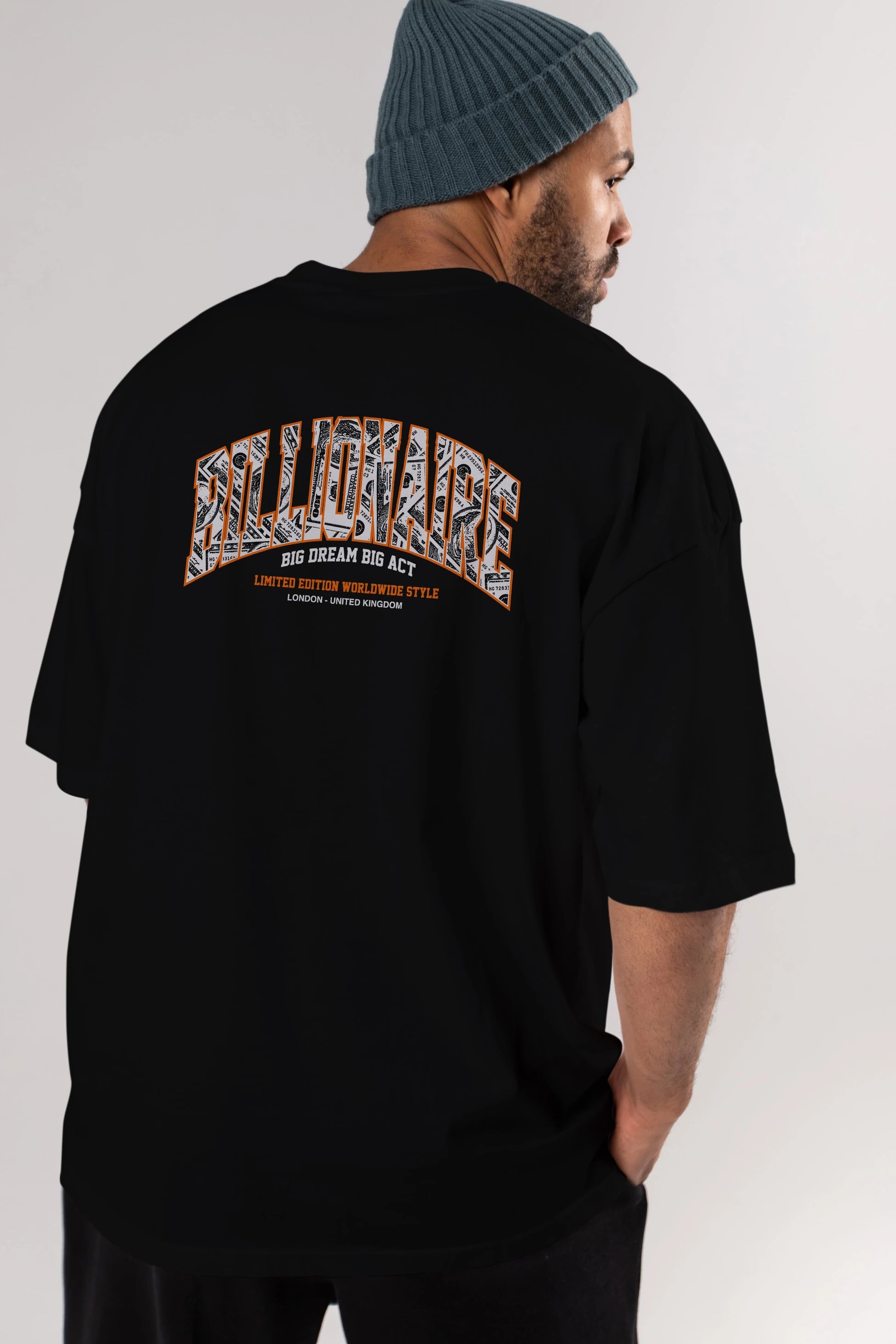 Billionaire Arka Baskılı Oversize t-shirt Erkek Kadın Unisex
