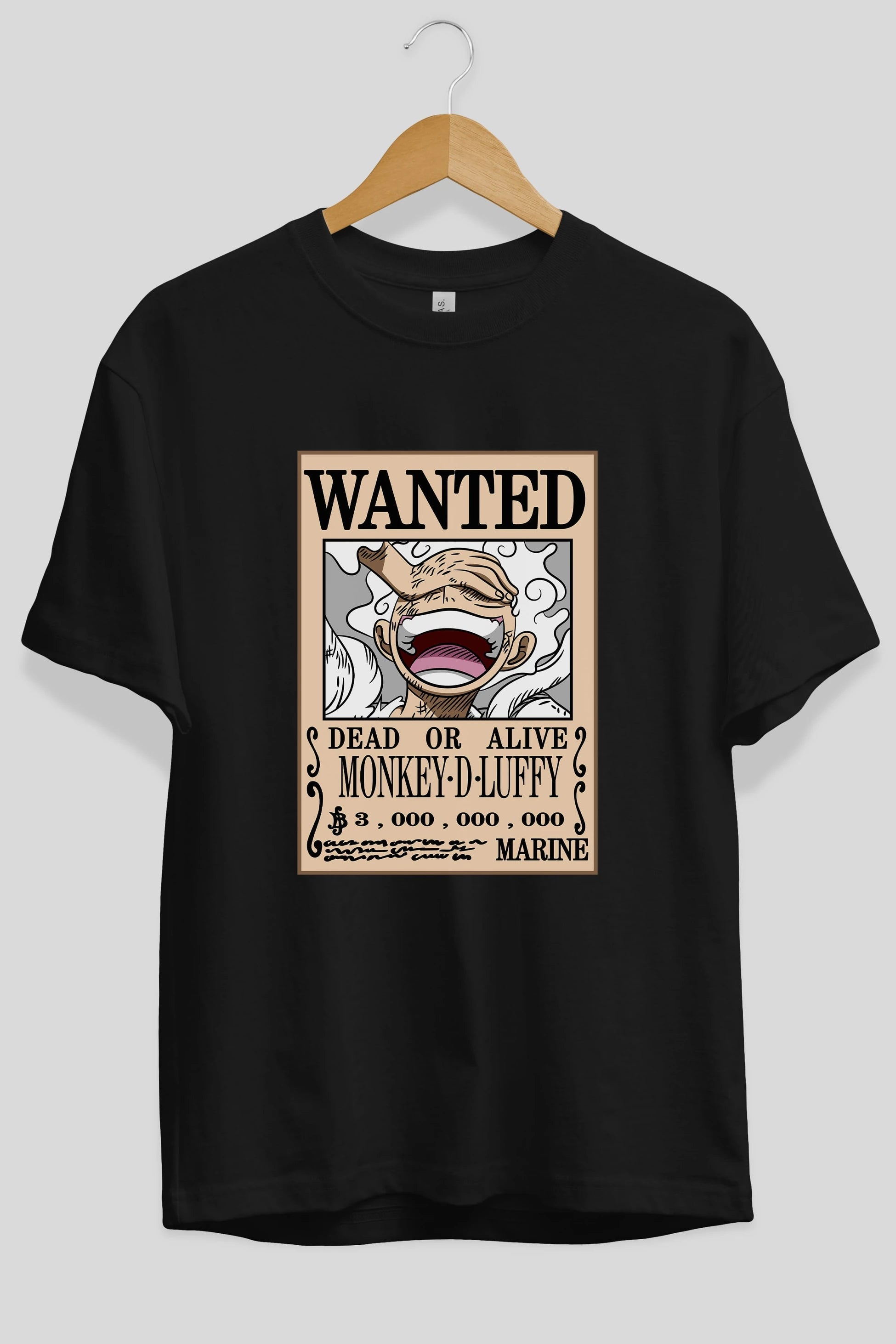 CARTEL LUFFY GEAR 5 Anime Ön Baskılı Oversize t-shirt %100 pamuk Erkek Kadın Unisex