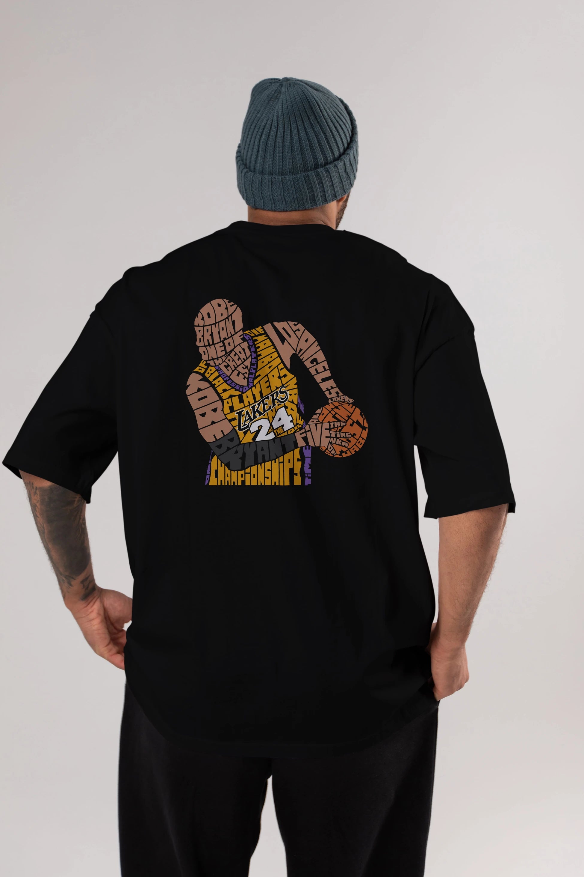 Kobe Bryant Arka Baskılı Oversize t-shirt %100 pamuk Erkek Kadın Unisex