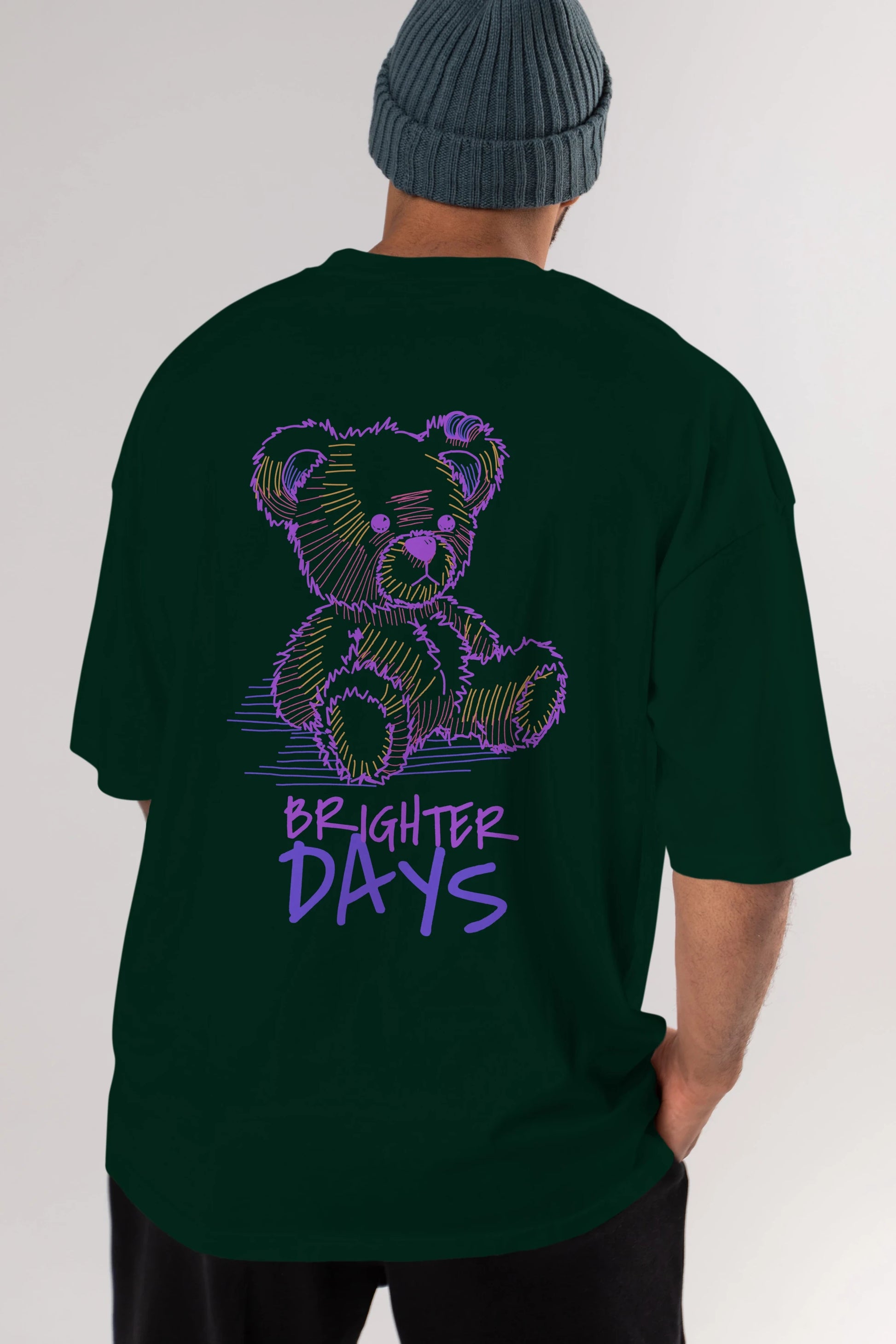 Brighter Days Arka Baskılı Oversize t-shirt Erkek Kadın Unisex