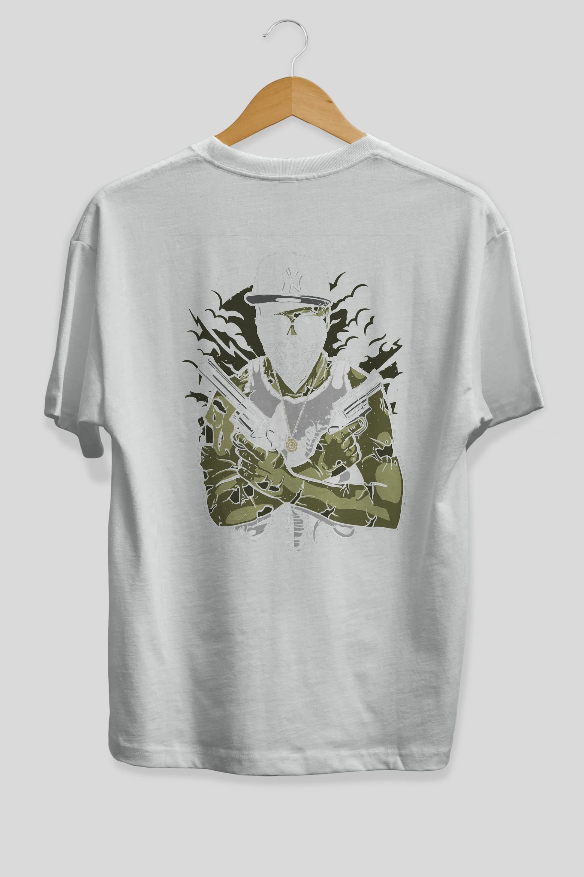 Gangsta Zombie Arka Baskılı Oversize t-shirt Erkek Kadın Unisex %100 Pamuk