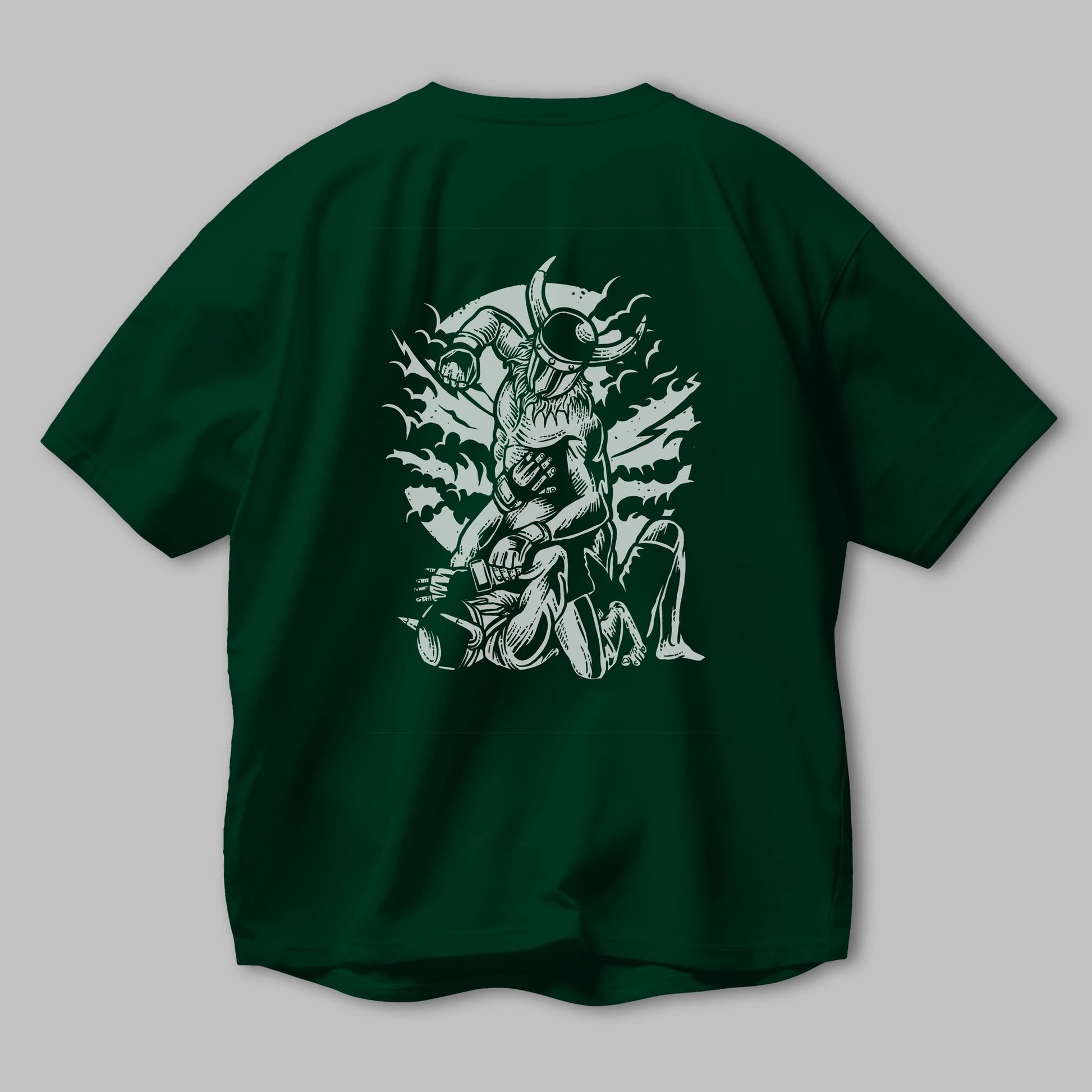 Viking MMA Fighter Arka Baskılı Oversize t-shirt Erkek Kadın Unisex %100 Pamuk