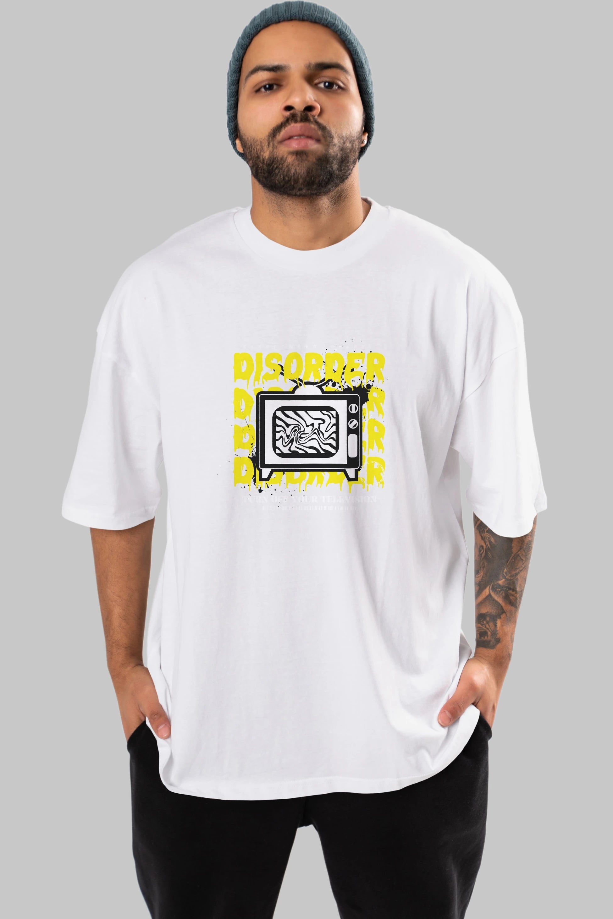 Disorder Streetwear Ön Baskılı Oversize t-shirt Erkek Kadın Unisex