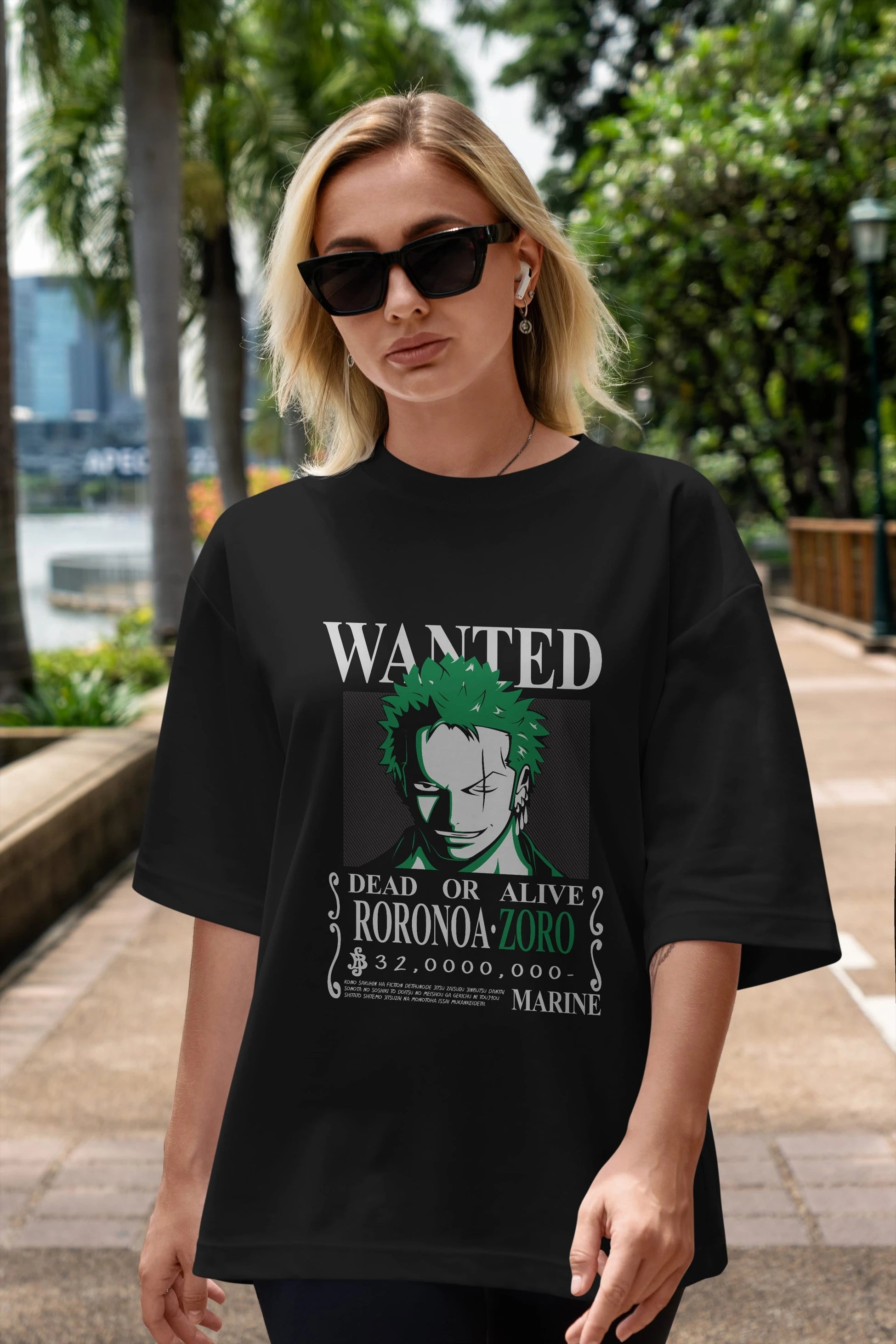 Roronoa Zoro Anime Ön Baskılı Oversize t-shirt Erkek Kadın Unisex