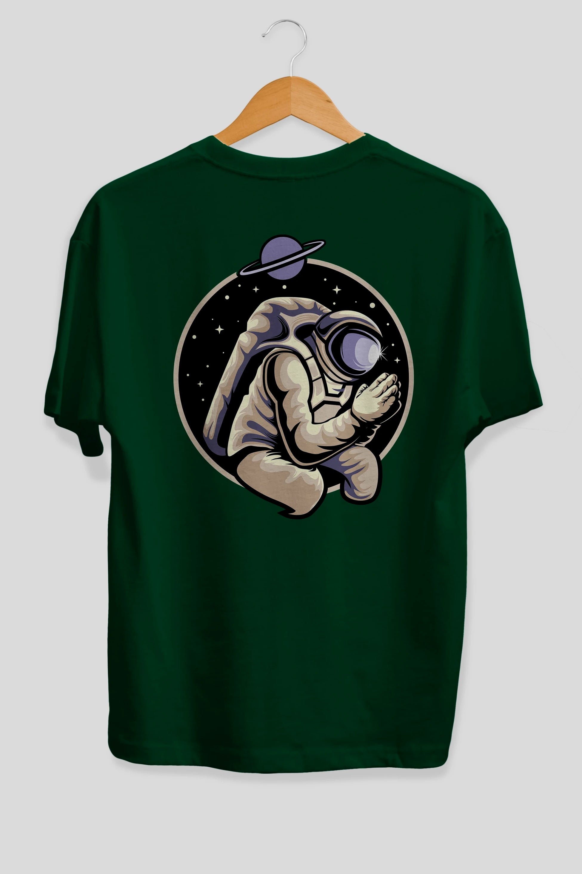 Astronaut Praying Arka Baskılı Oversize t-shirt Erkek Kadın Unisex