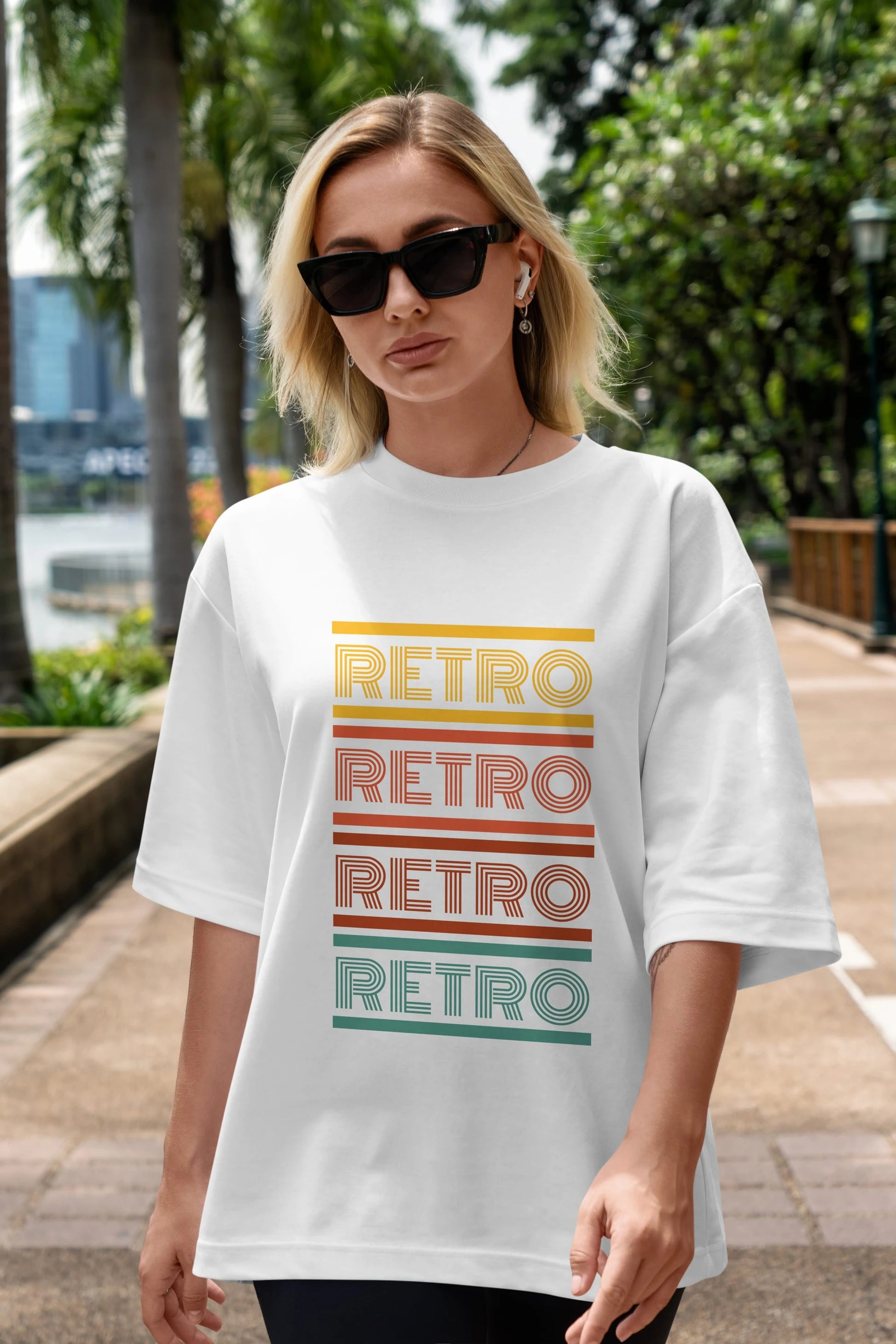 Retro Yazılı Ön Baskılı Oversize t-shirt Erkek Kadın Unisex