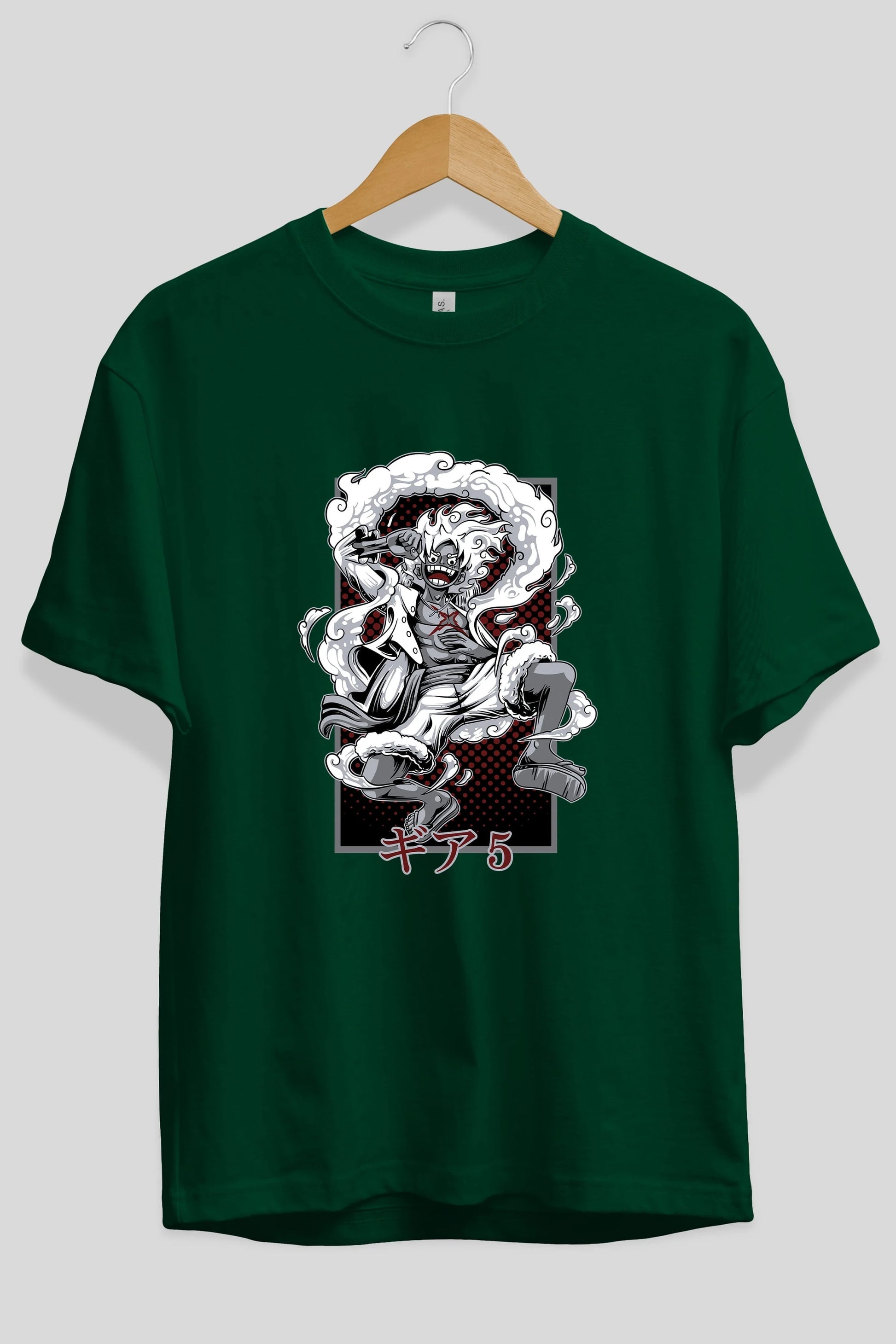 LUFFY GEAR 5 Anime Ön Baskılı Oversize t-shirt %100 pamuk Erkek Kadın Unisex