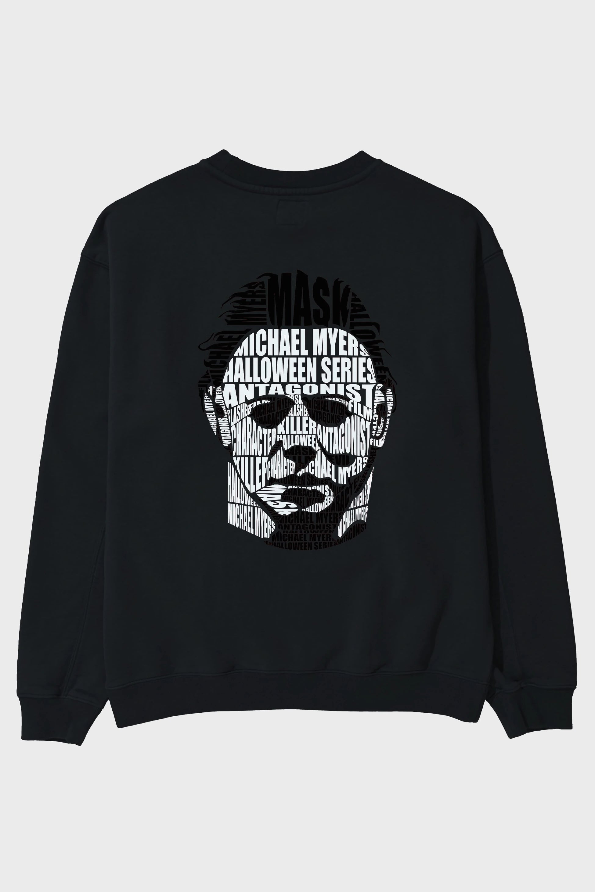 Michael Myers Calligram Arka Baskılı Oversize Sweatshirt Erkek Kadın Unisex