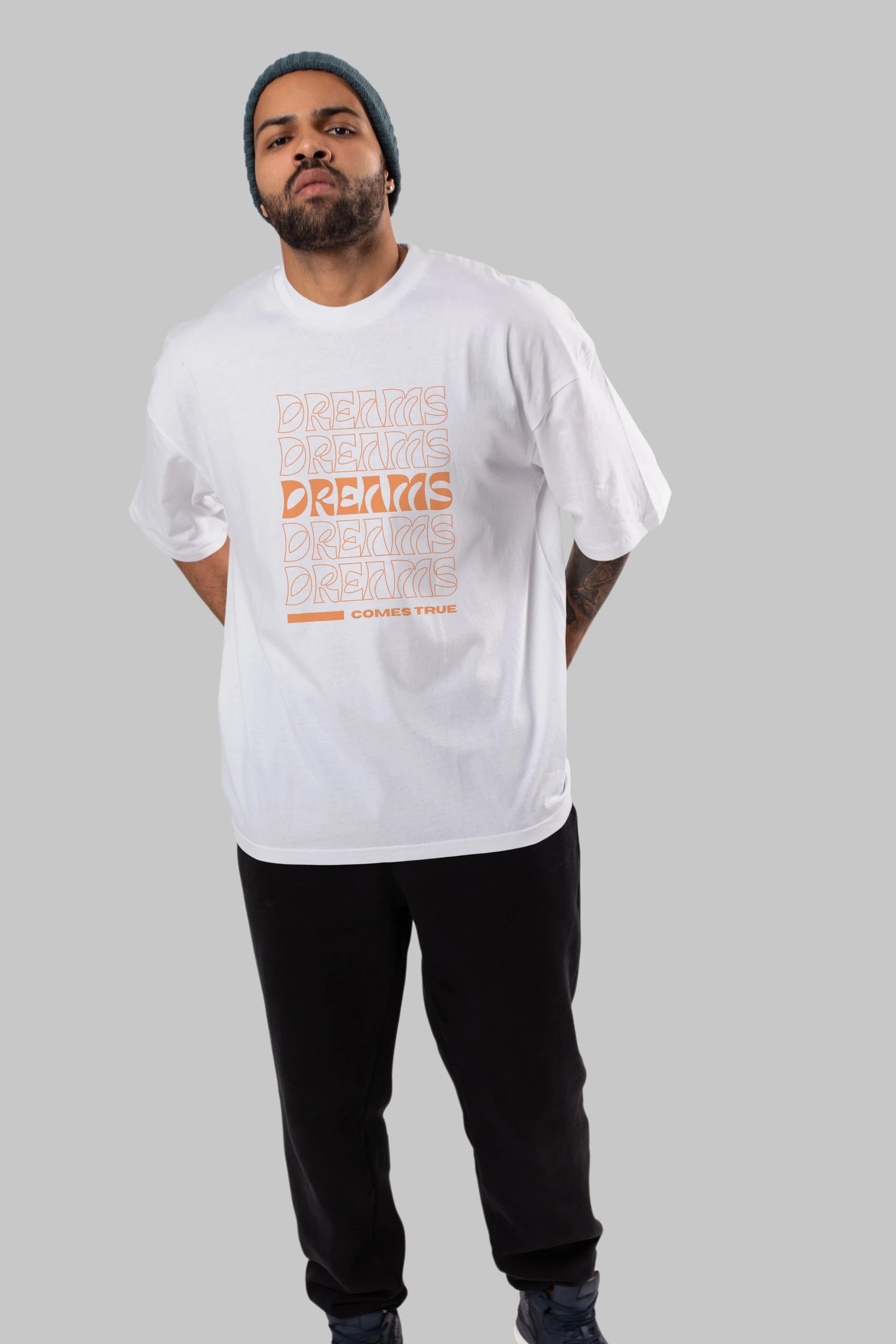 Dreams Yazılı Ön Baskılı Oversize t-shirt Erkek Kadın Unisex