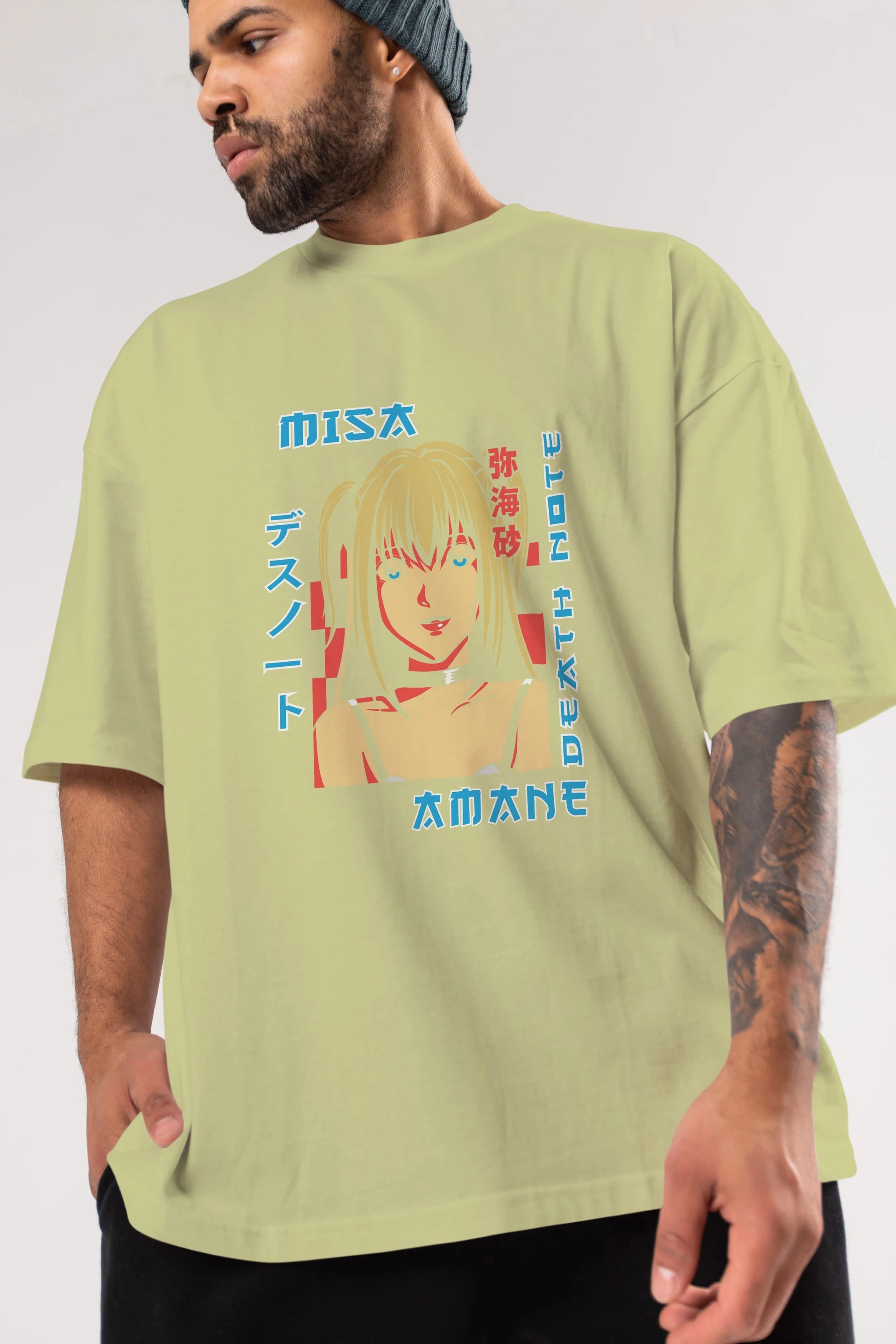 MISA-DEATH NOTE Anime Ön Baskılı Oversize t-shirt %100 pamuk Erkek Kadın Unisex