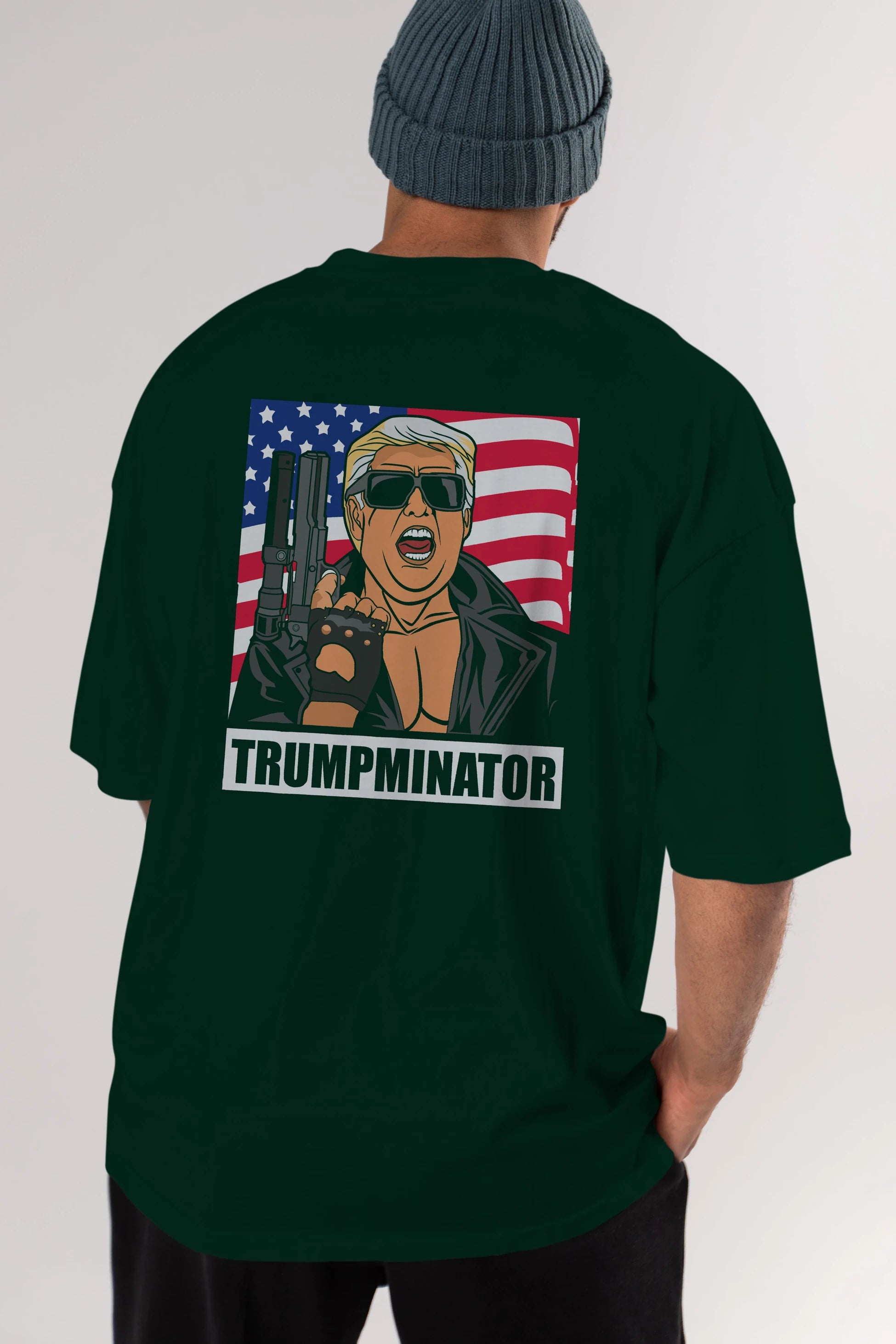 Trumpminator Arka Baskılı Oversize t-shirt Erkek Kadın Unisex %100 Pamuk tişort