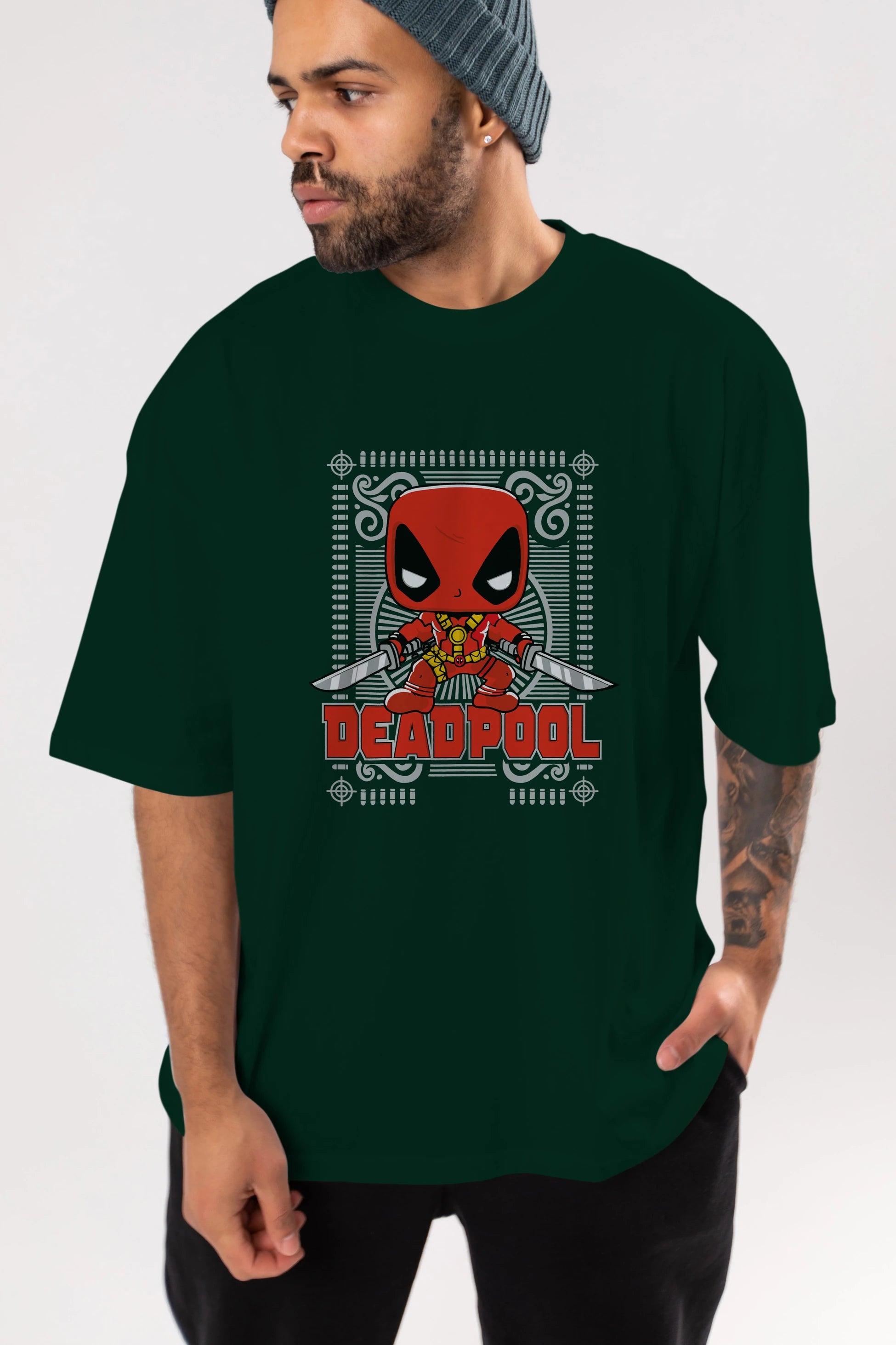 Deadpool (17) Ön Baskılı Oversize t-shirt Erkek Kadın Unisex %100 Pamuk Bisiklet Yaka tişort