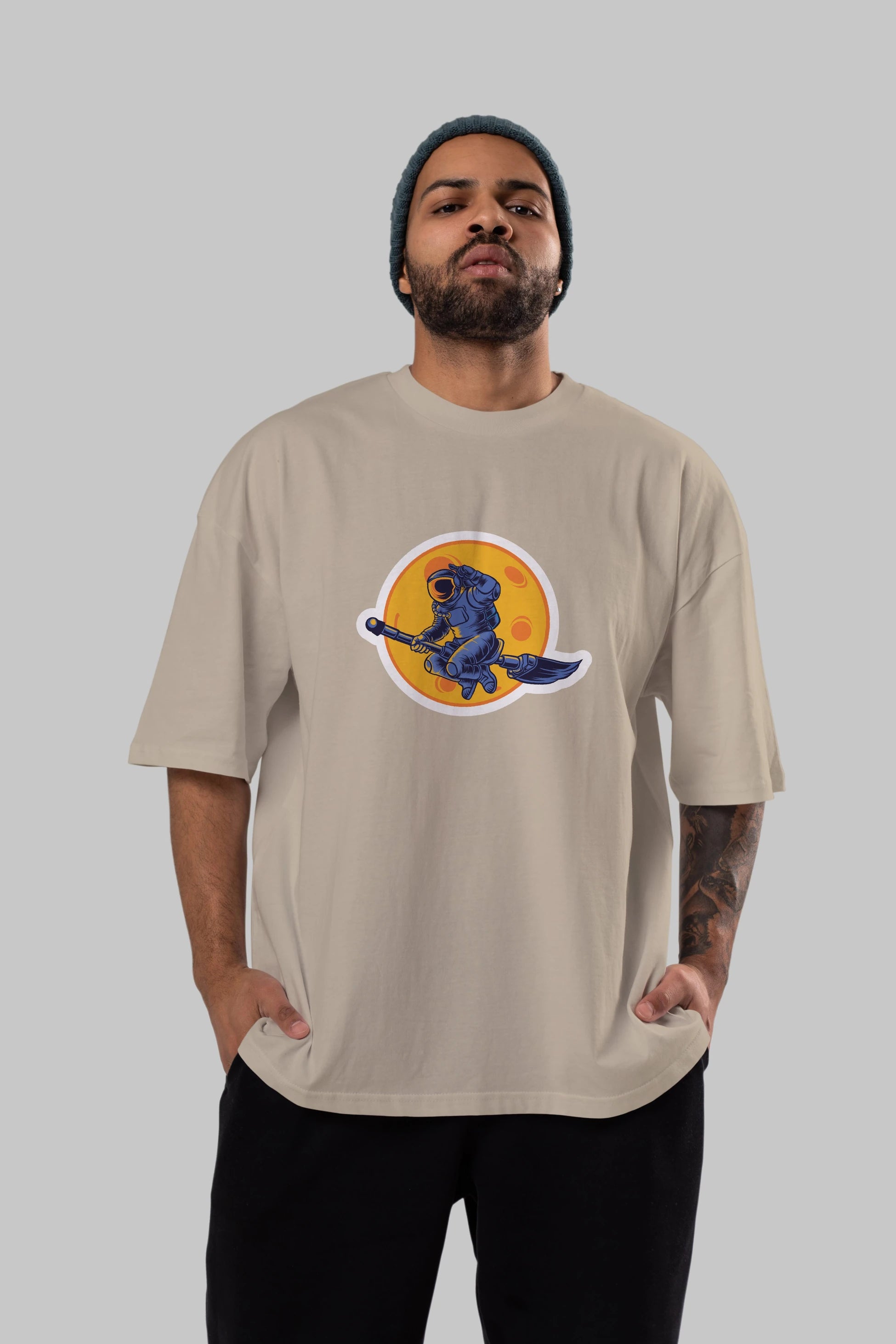 Space Witch Sticker Ön Baskılı Oversize t-shirt Erkek Kadın Unisex