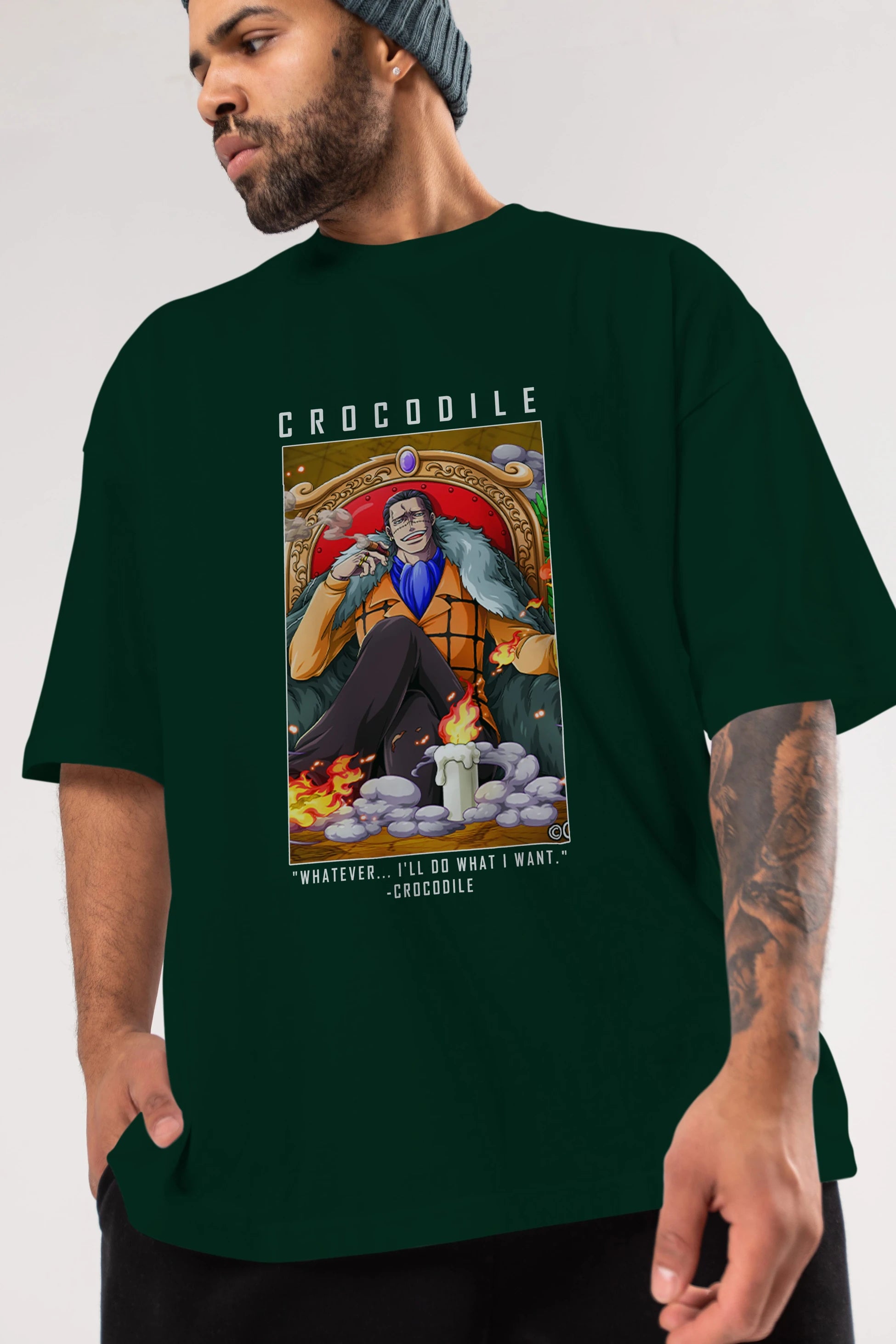 Crocodile Anime Ön Baskılı Oversize t-shirt Erkek Kadın Unisex