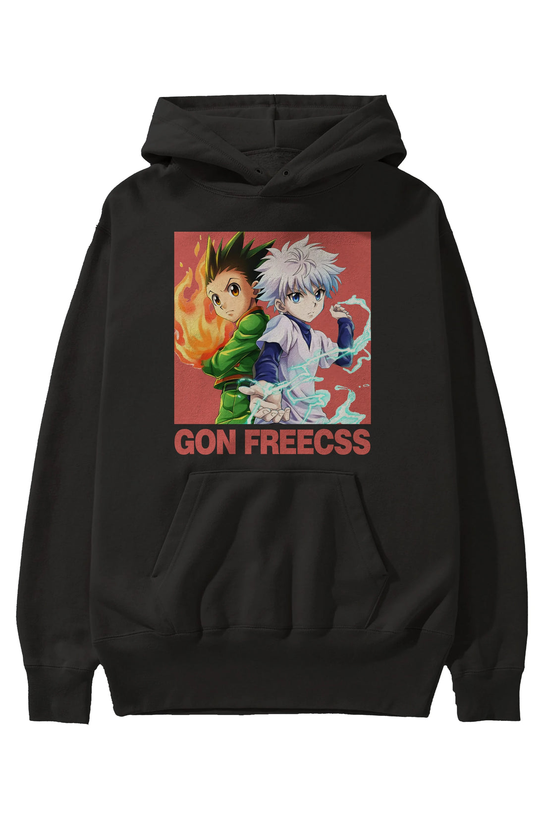 Gon Freecss HUNTER X HUNTER 4 Anime Ön Baskılı Hoodie Oversize Kapüşonlu Sweatshirt Erkek Kadın Unisex