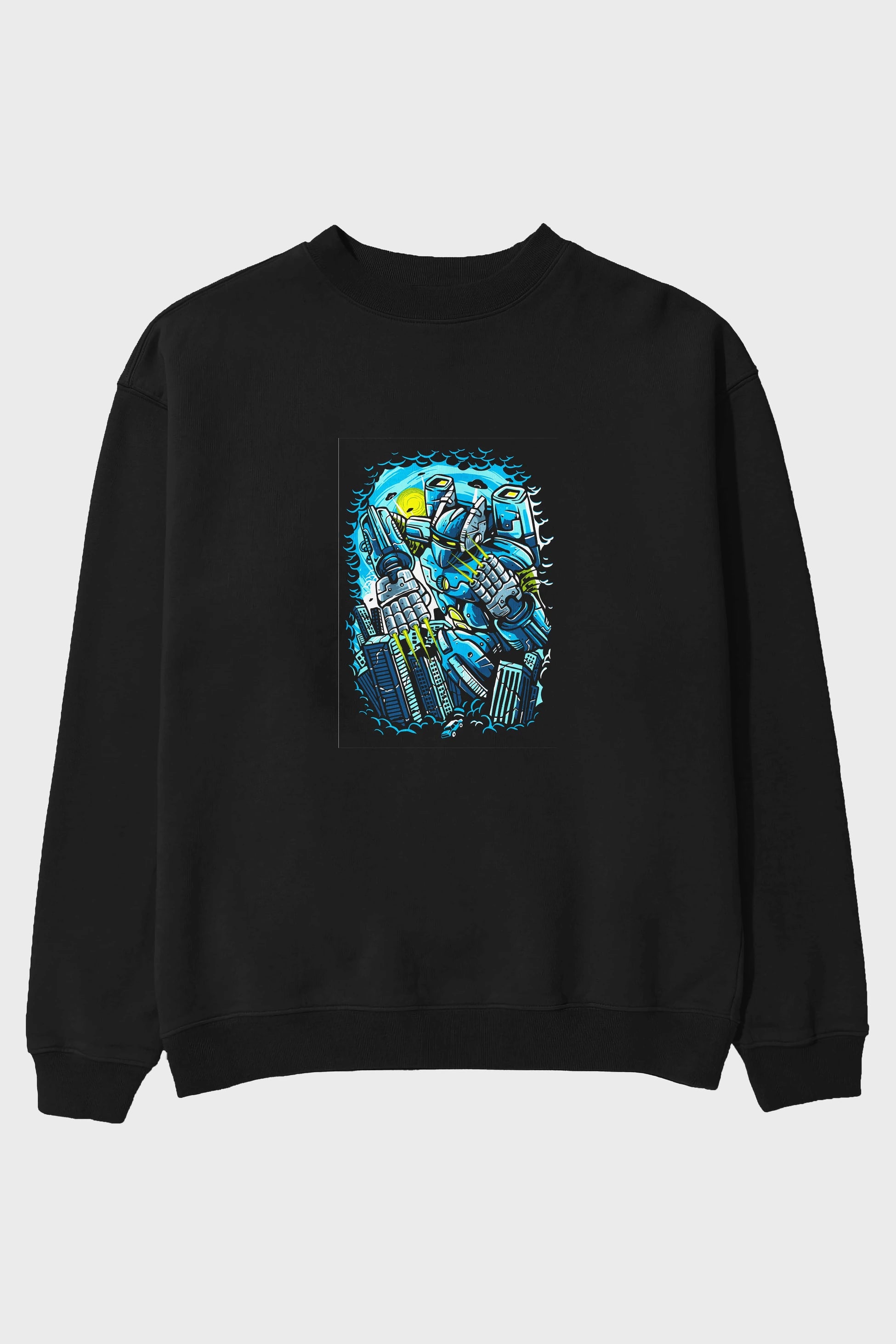 Destroy The City Ön Baskılı Oversize Sweatshirt Erkek Kadın Unisex